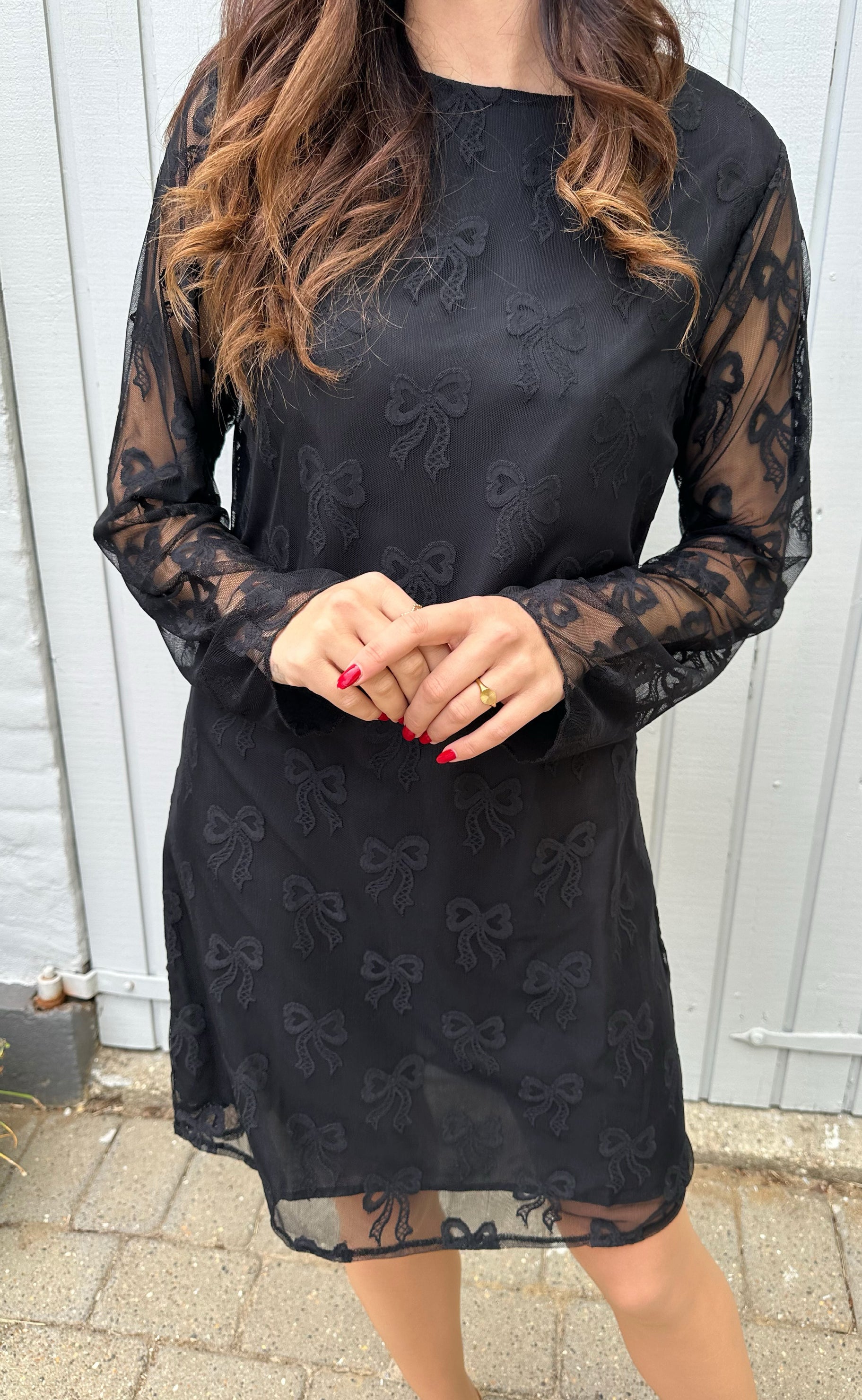 Say INA Copenhagen Kjole - Dreamy Bow Dress - Black Bows