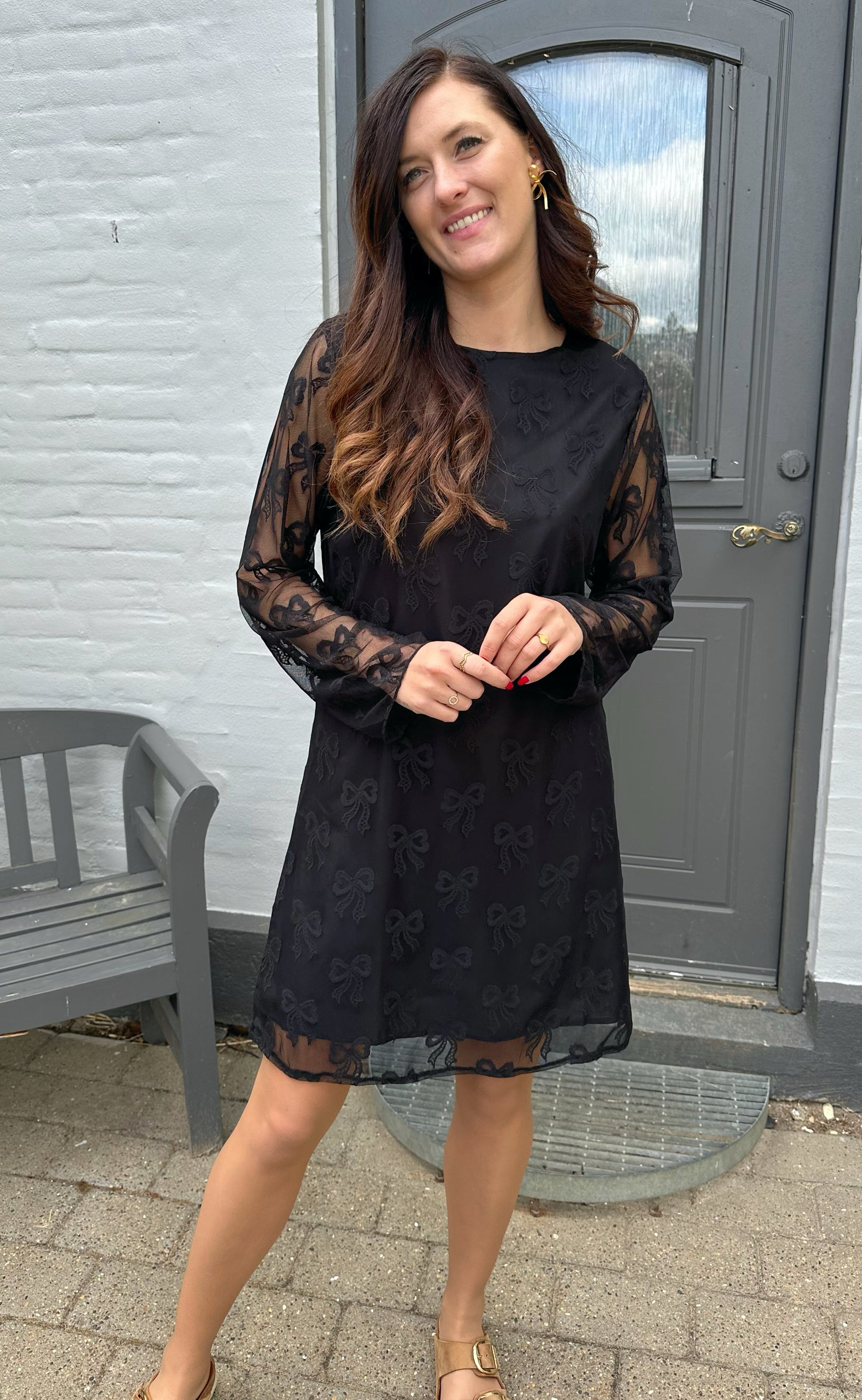 Say INA Copenhagen Kjole - Dreamy Bow Dress - Black Bows