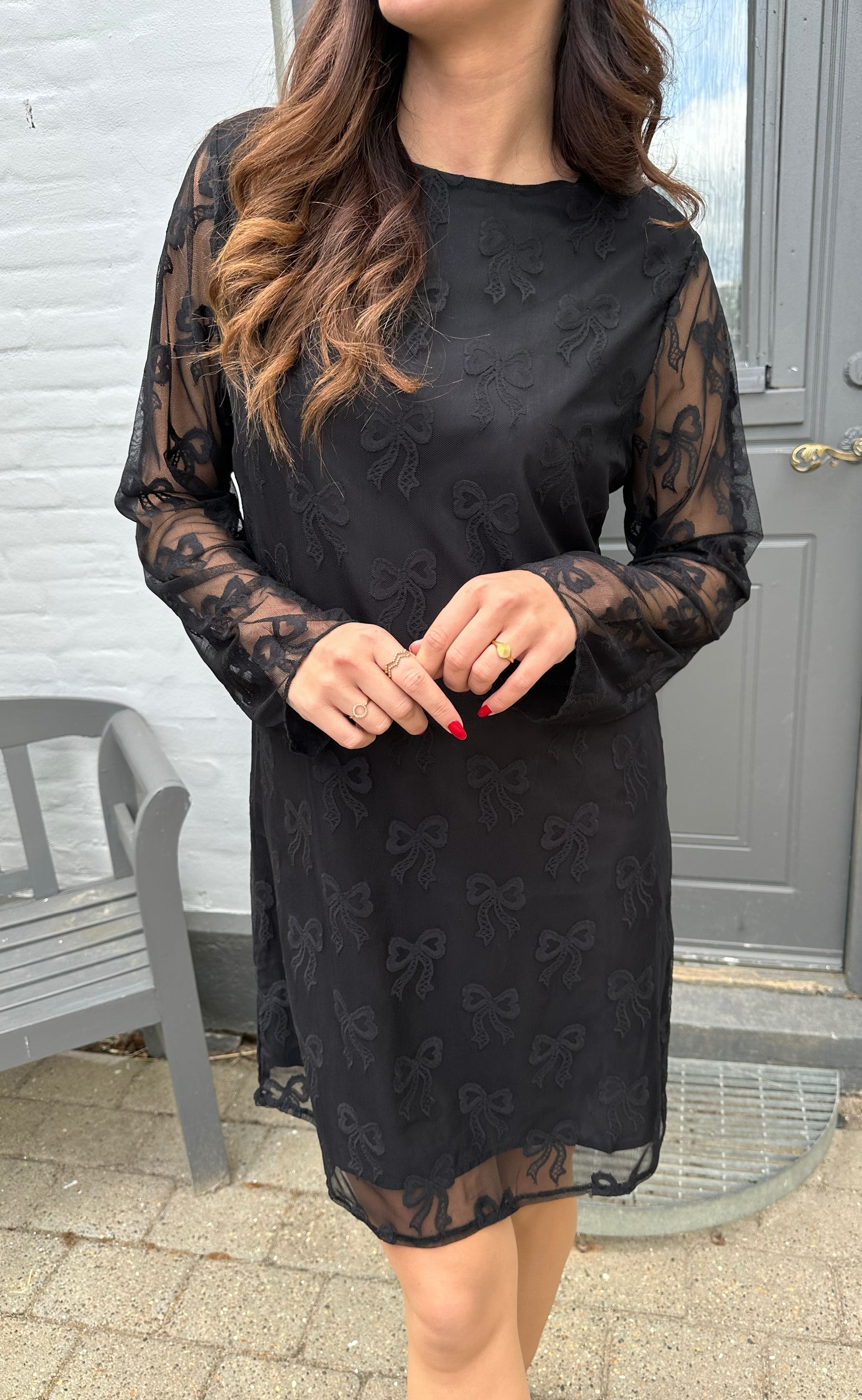 Say INA Copenhagen Kjole - Dreamy Bow Dress - Black Bows