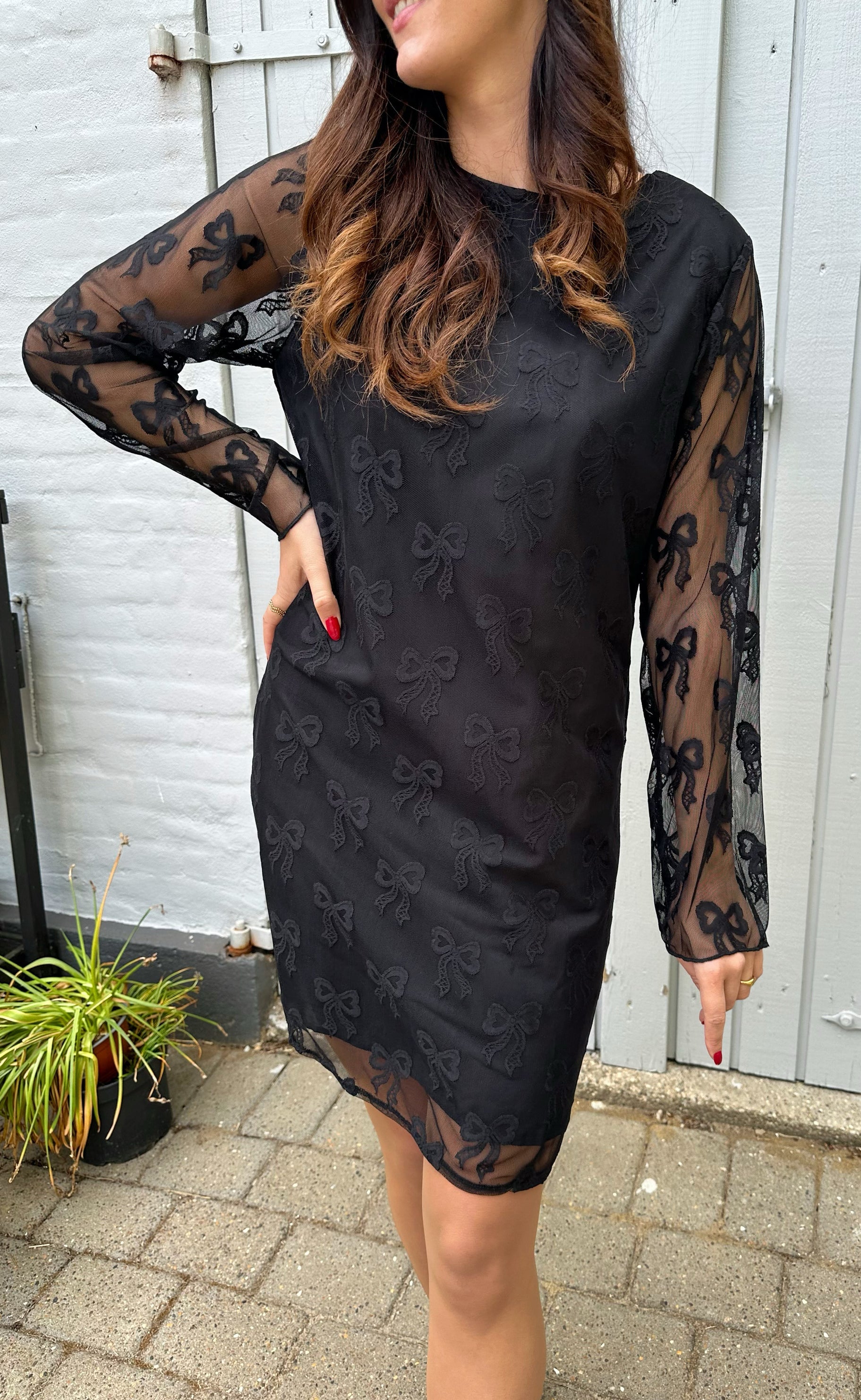 Say INA Copenhagen Kjole - Dreamy Bow Dress - Black Bows