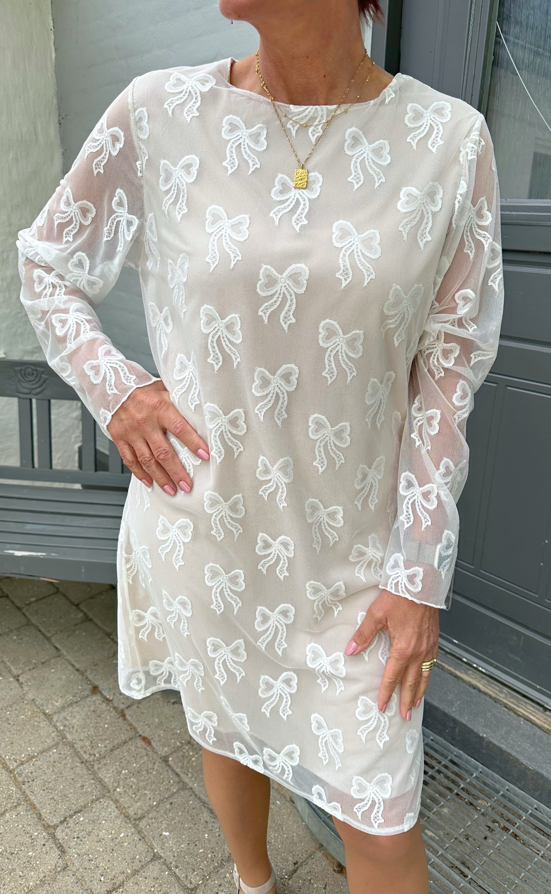 Say INA Copenhagen Kjole - Dreamy Bow Dress - White Bows