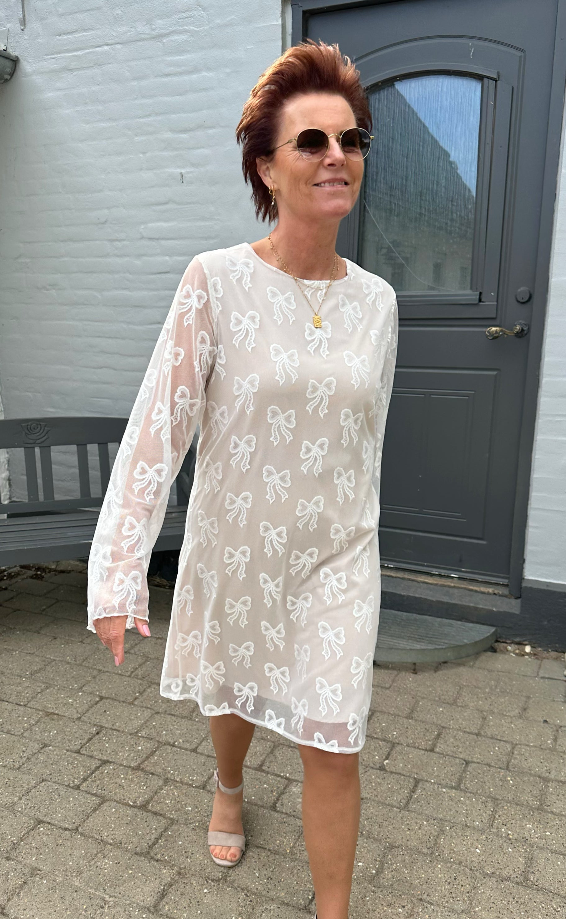 Say INA Copenhagen Kjole - Dreamy Bow Dress - White Bows
