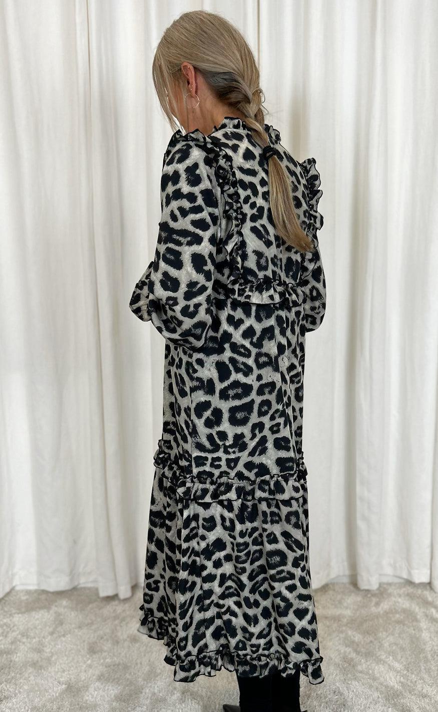 Say INA Copenhagen Kjole - Elina - Grey Leopard