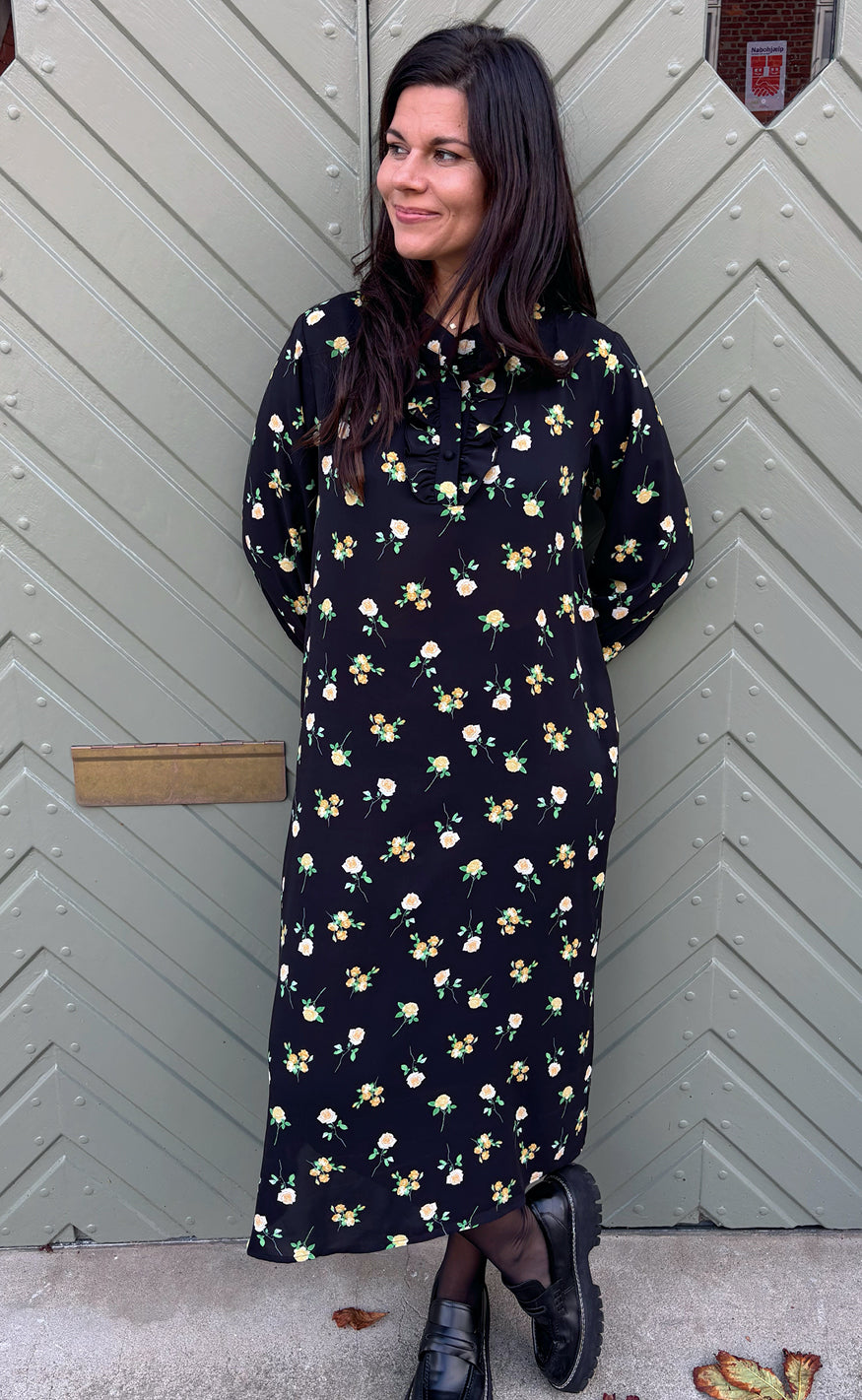 Say INA Copenhagen Kjole - Ella - Black W. Small Flowers