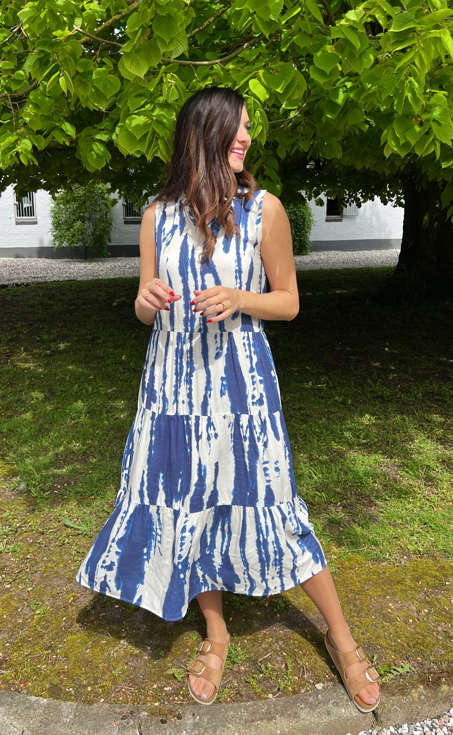 Say INA Copenhagen Kjole - Ella SL - Navy Tie Dye