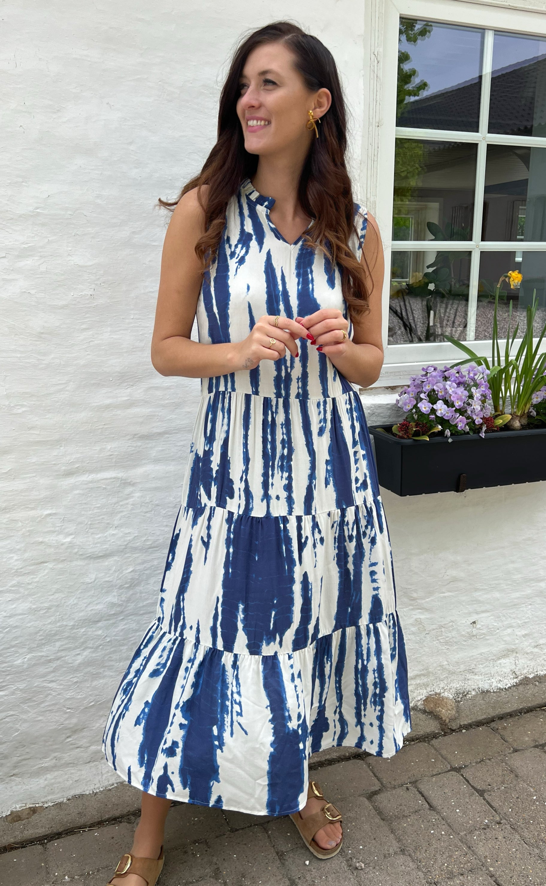 Say INA Copenhagen Kjole - Ella SL - Navy Tie Dye