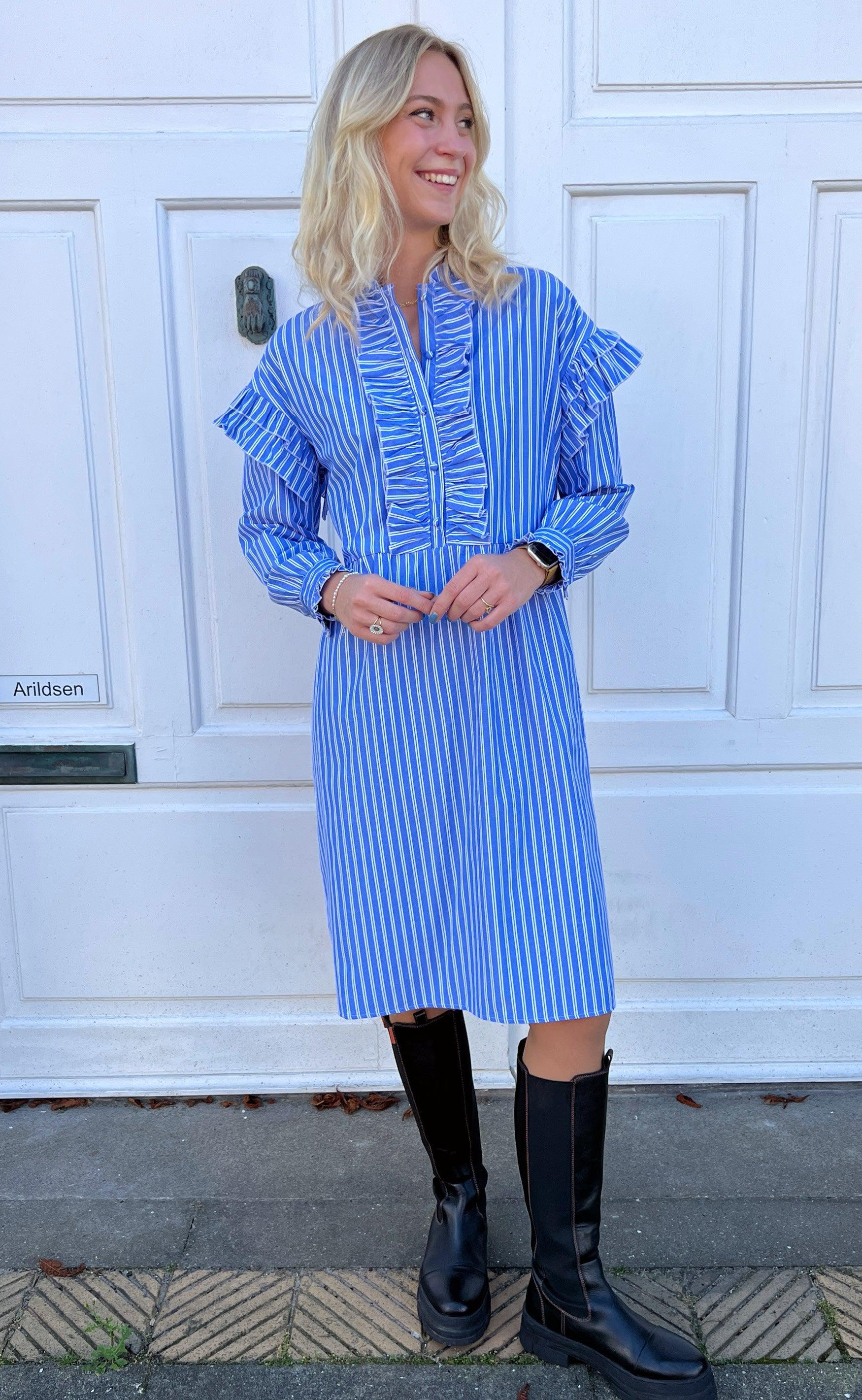 Say INA Copenhagen Kjole - Emilie - Dark Blue Striped