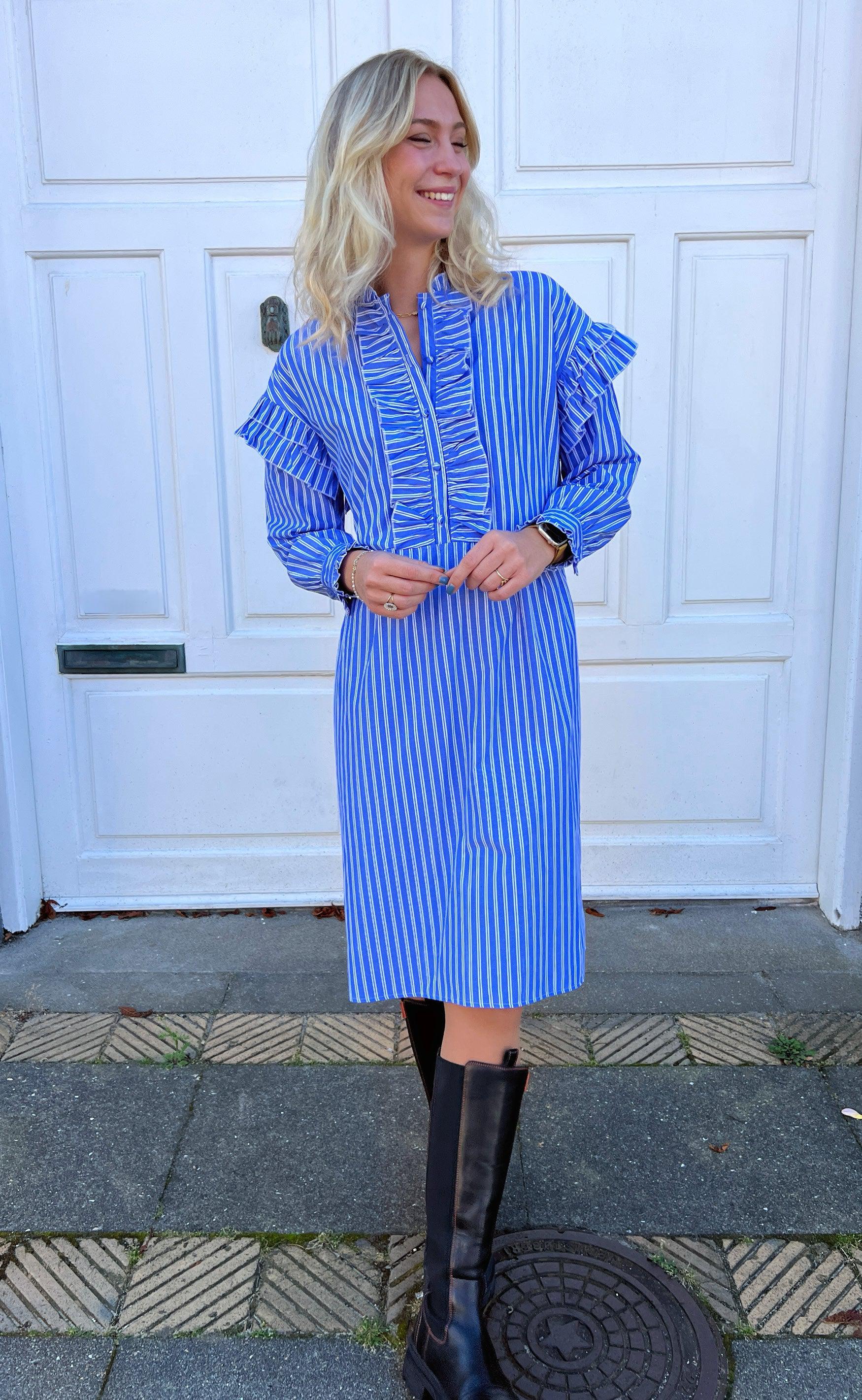 Say INA Copenhagen Kjole - Emilie - Dark Blue Striped