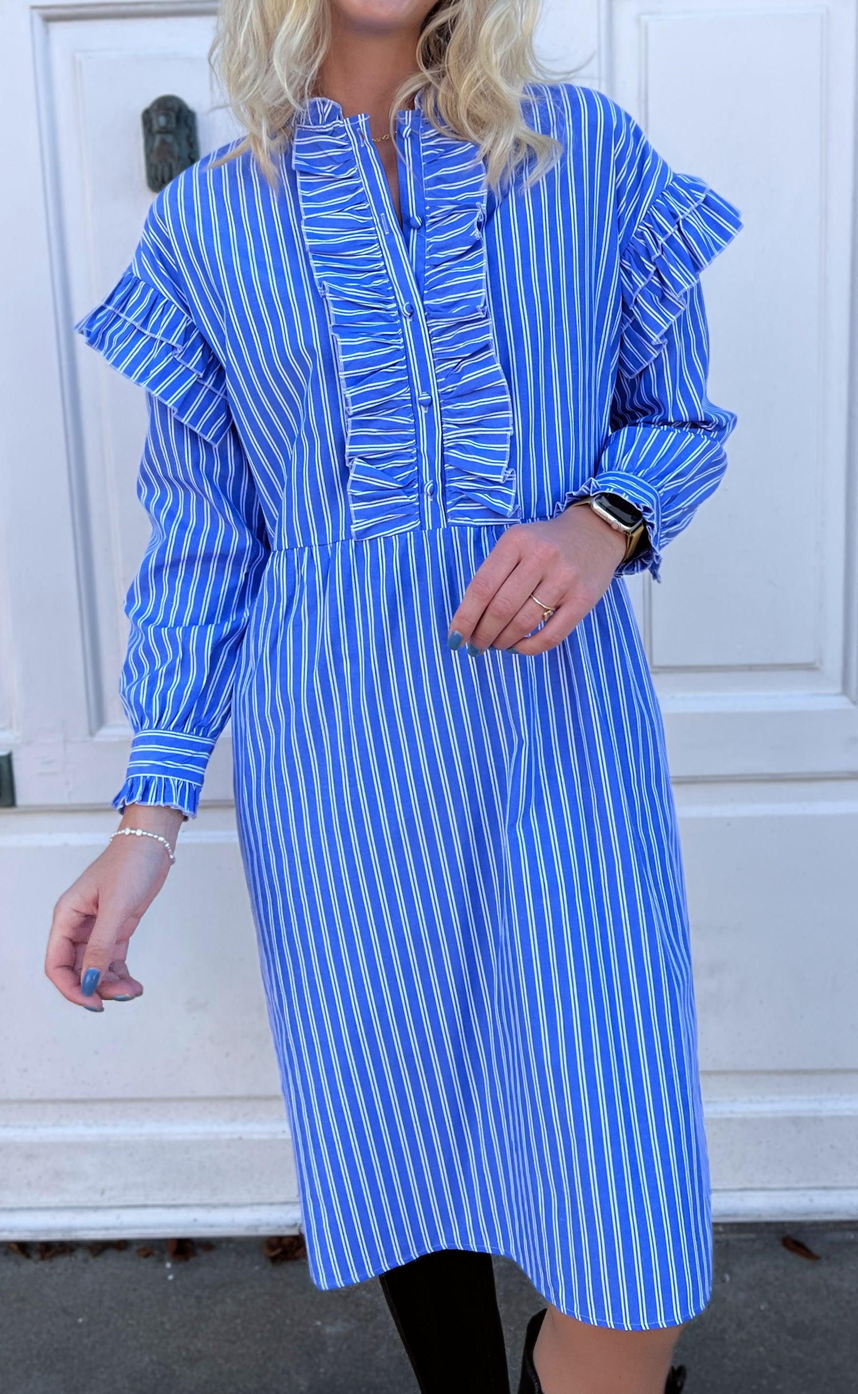 Say INA Copenhagen Kjole - Emilie - Dark Blue Striped