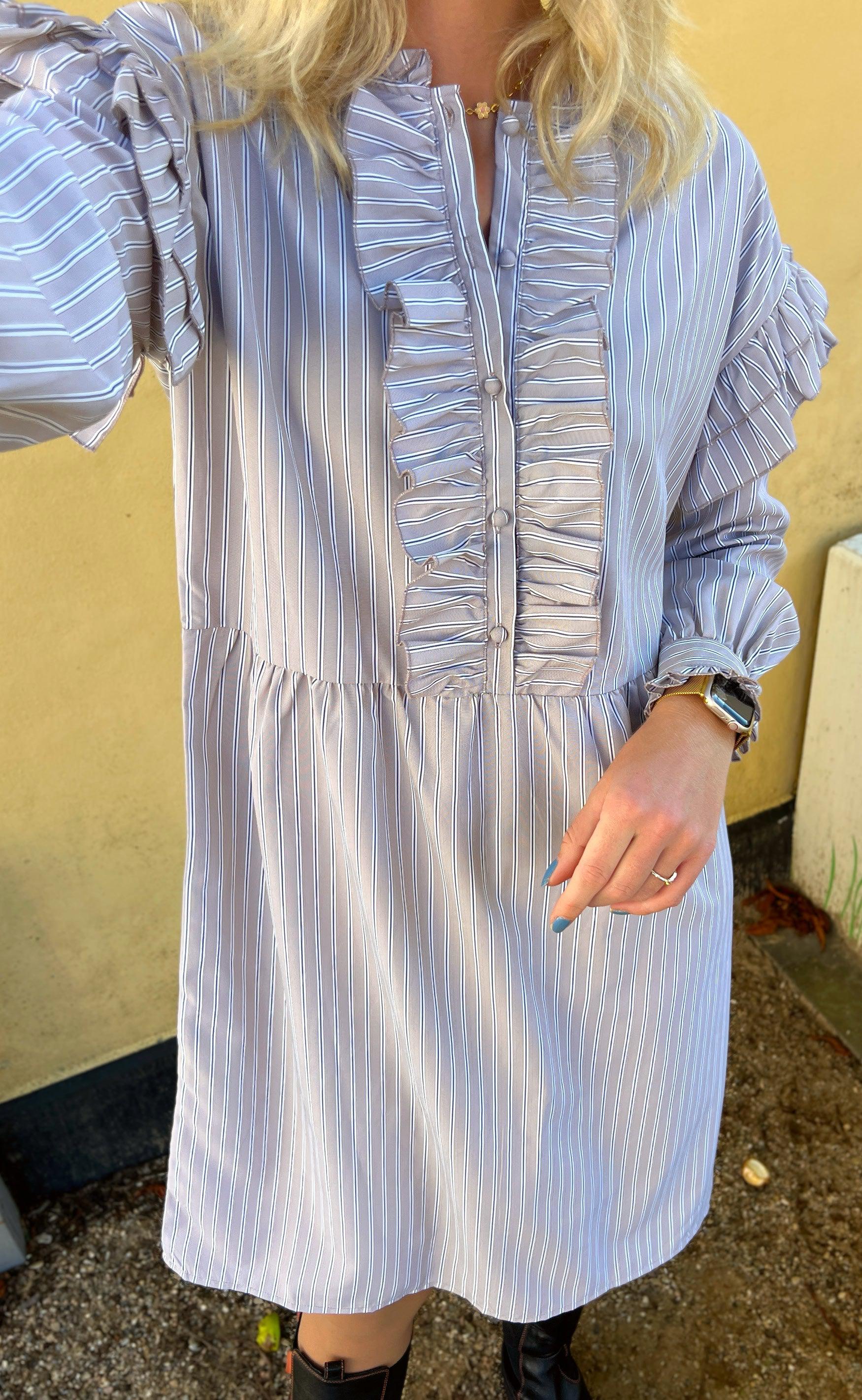 Say INA Copenhagen Kjole - Emilie - Grey Striped