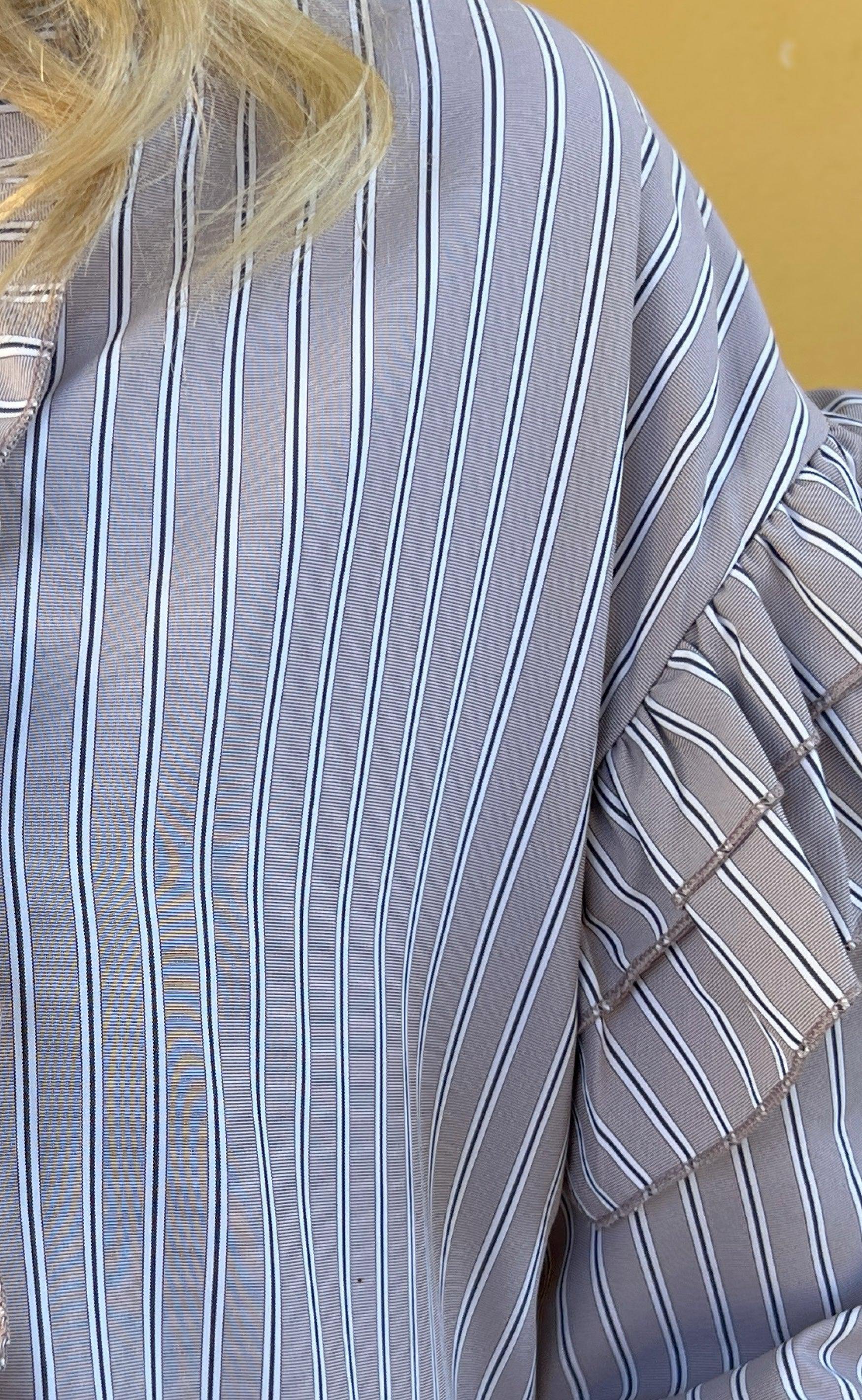 Say INA Copenhagen Kjole - Emilie - Grey Striped