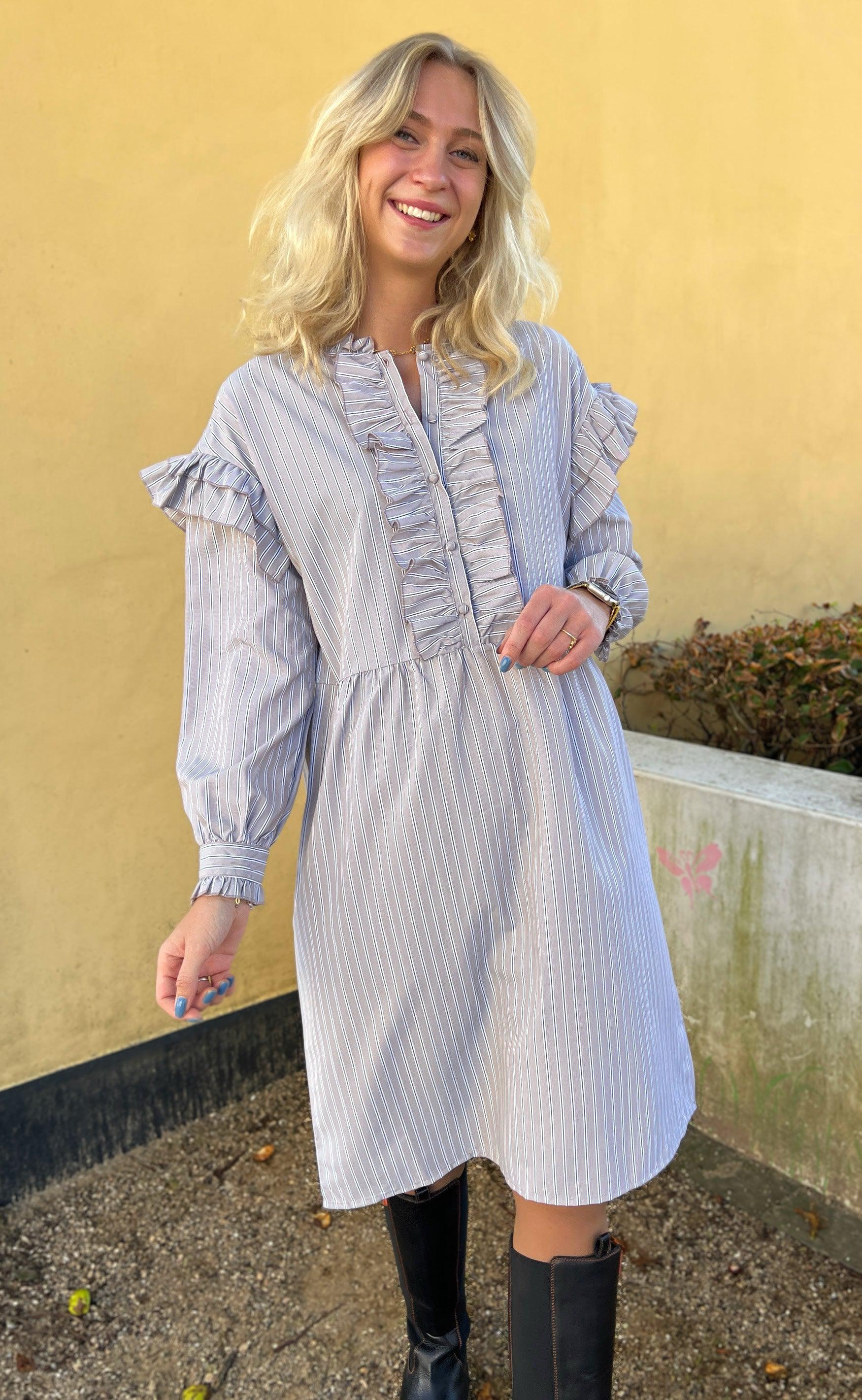 Say INA Copenhagen Kjole - Emilie - Grey Striped