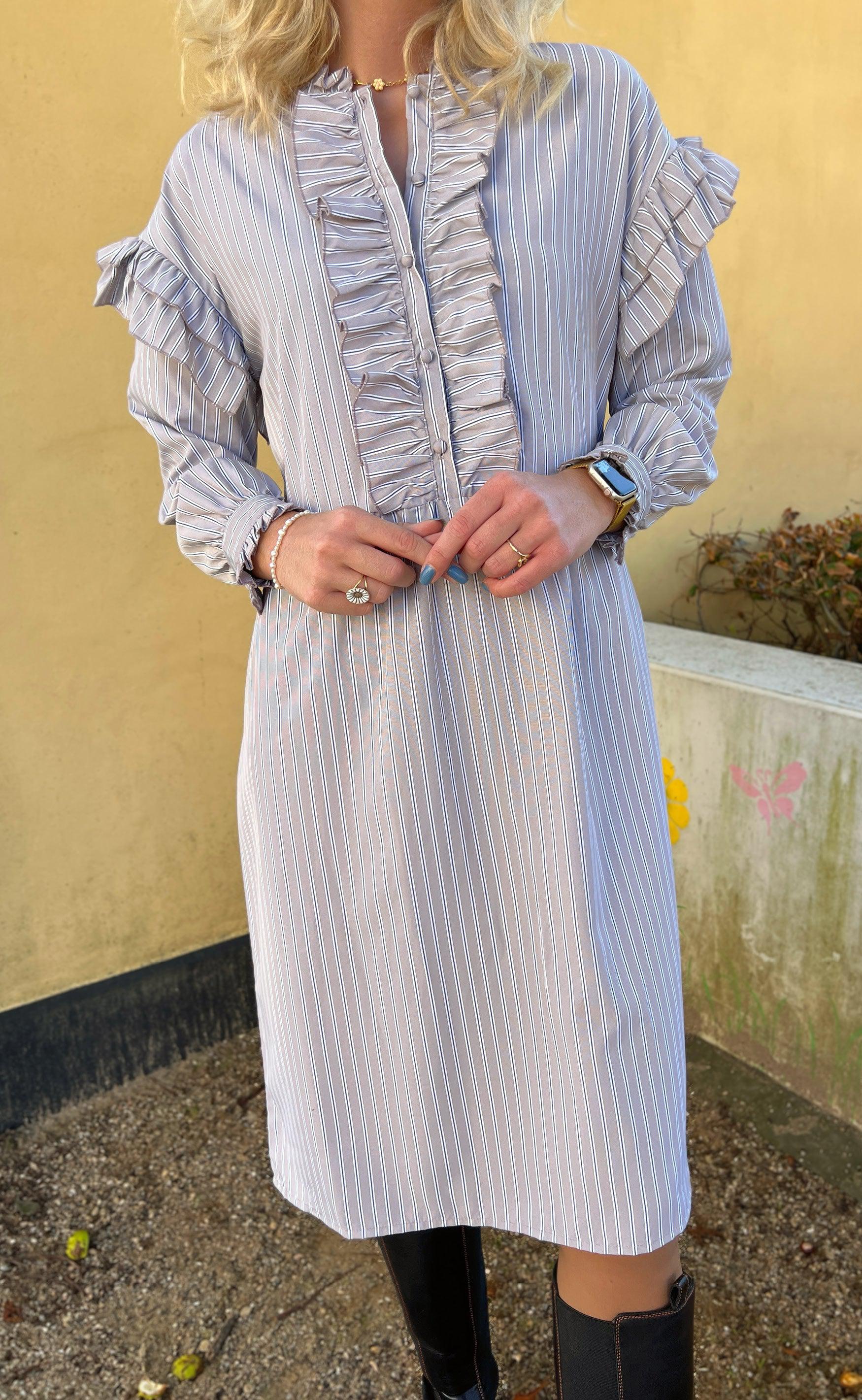 Say INA Copenhagen Kjole - Emilie - Grey Striped