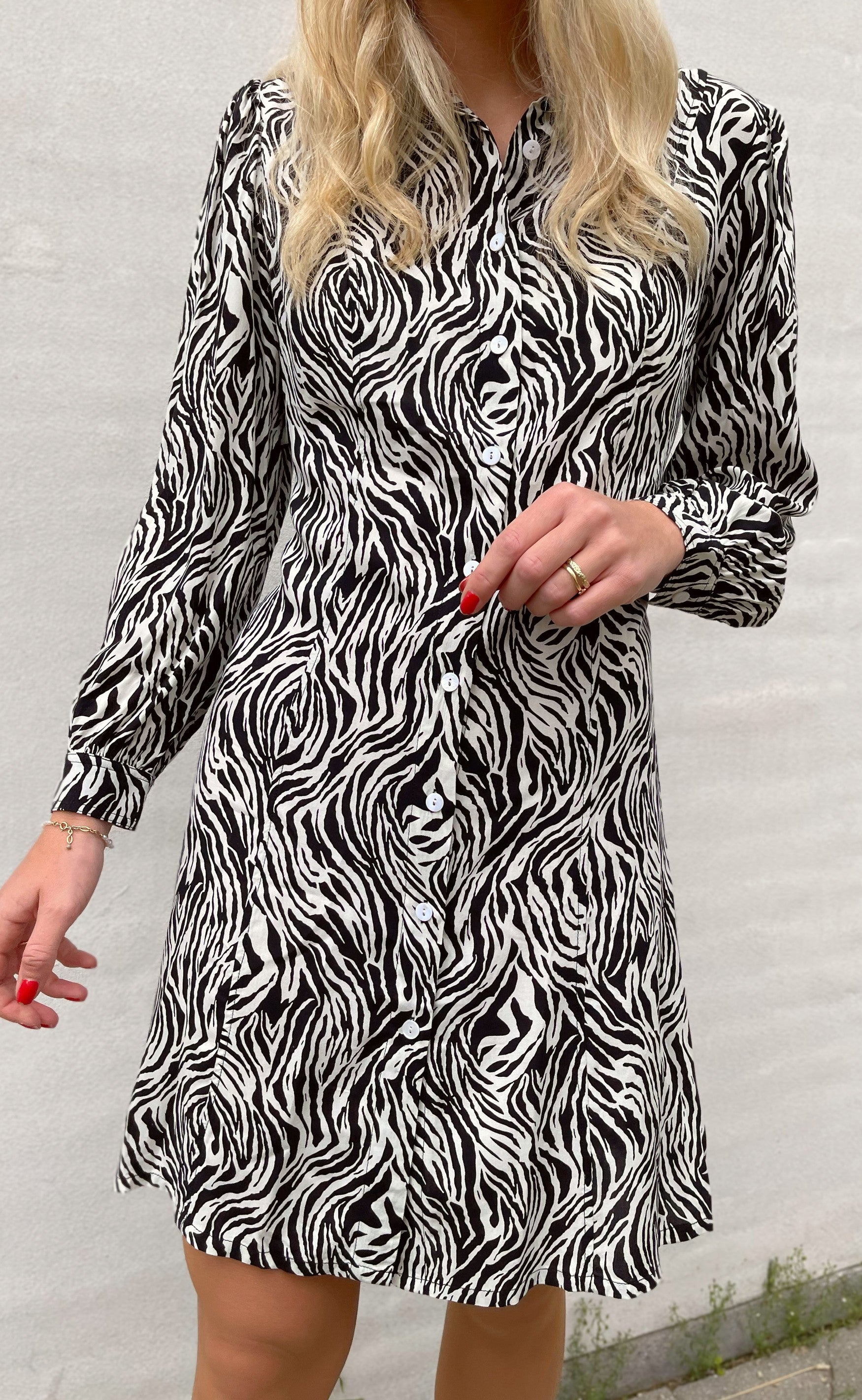 Say INA Copenhagen Kjole - Emma - White / Black Zebra