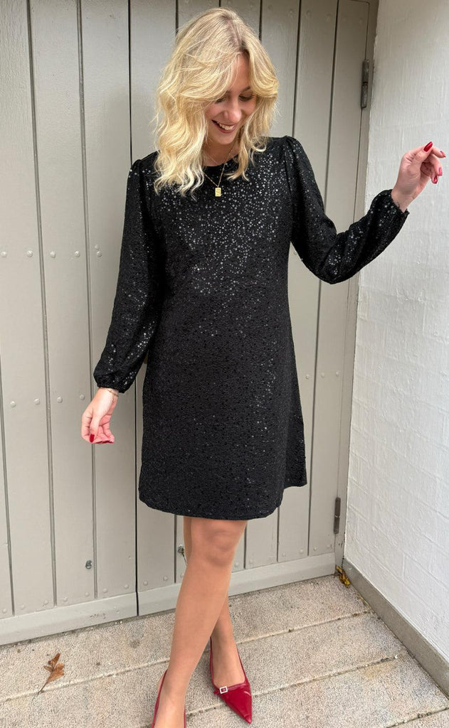 Say INA Copenhagen Kjole - Fia Short - Black Sequin