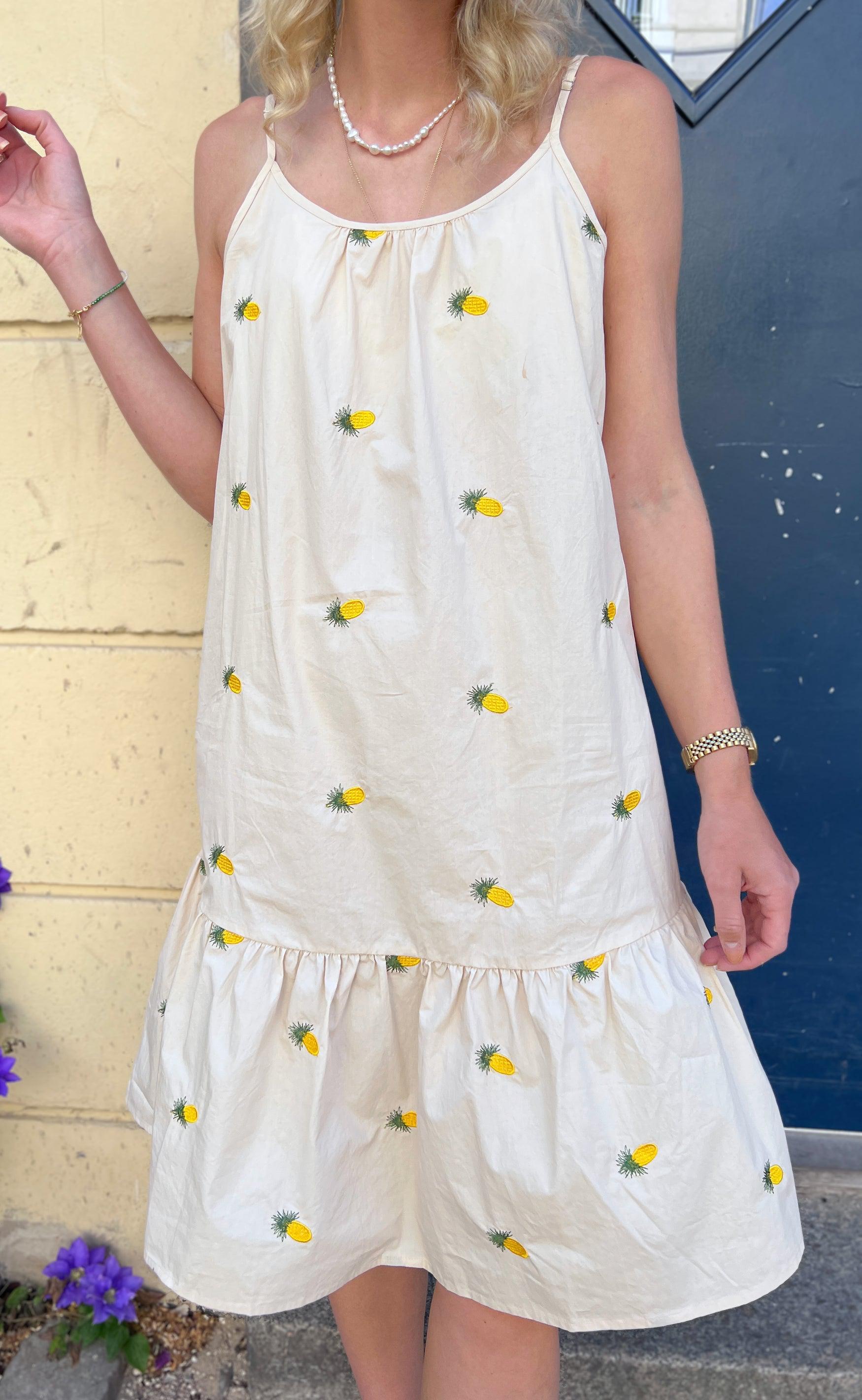 Say INA Copenhagen Kjole - Fie - Off White W. Pineapple