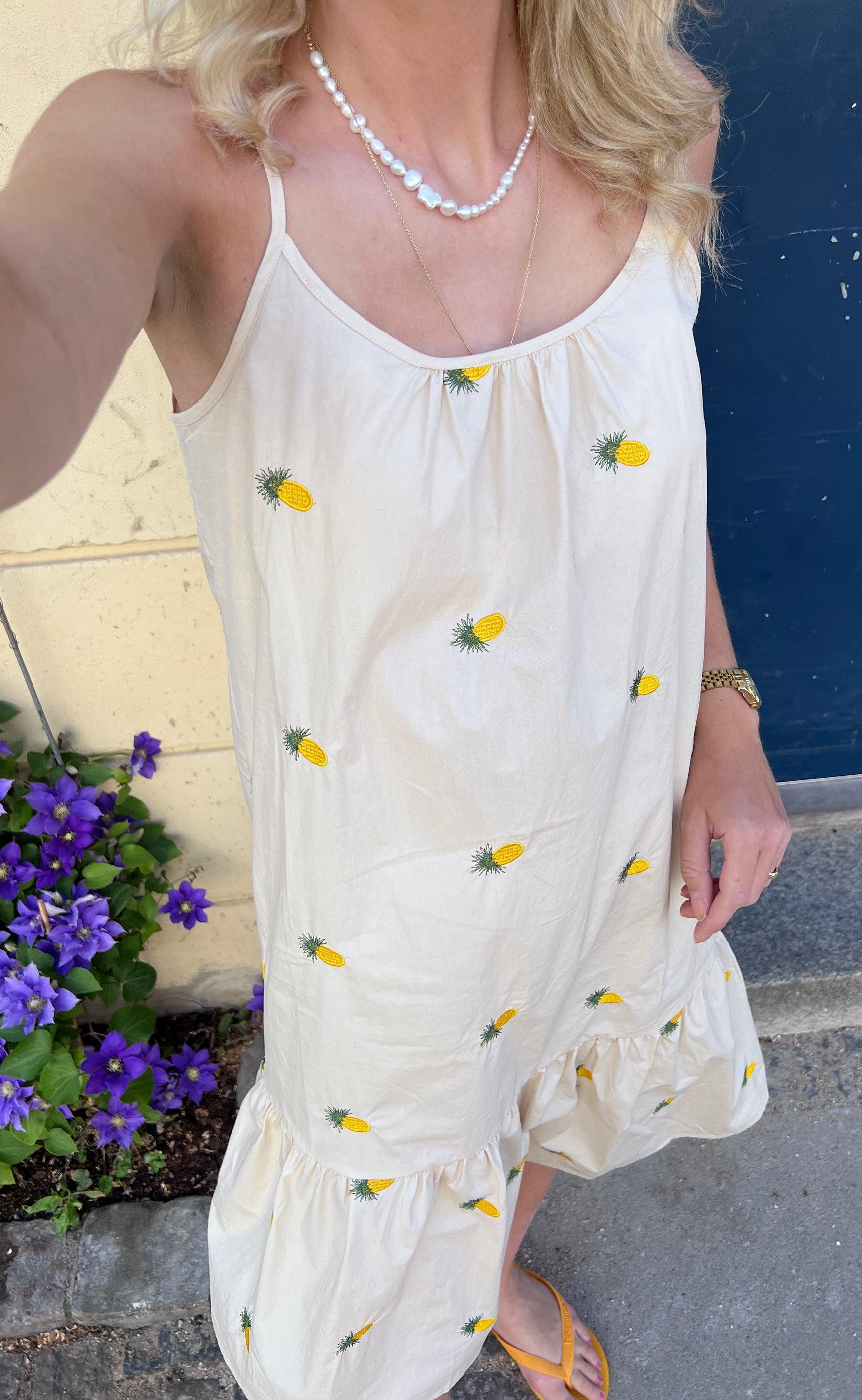 Say INA Copenhagen Kjole - Fie - Off White W. Pineapple