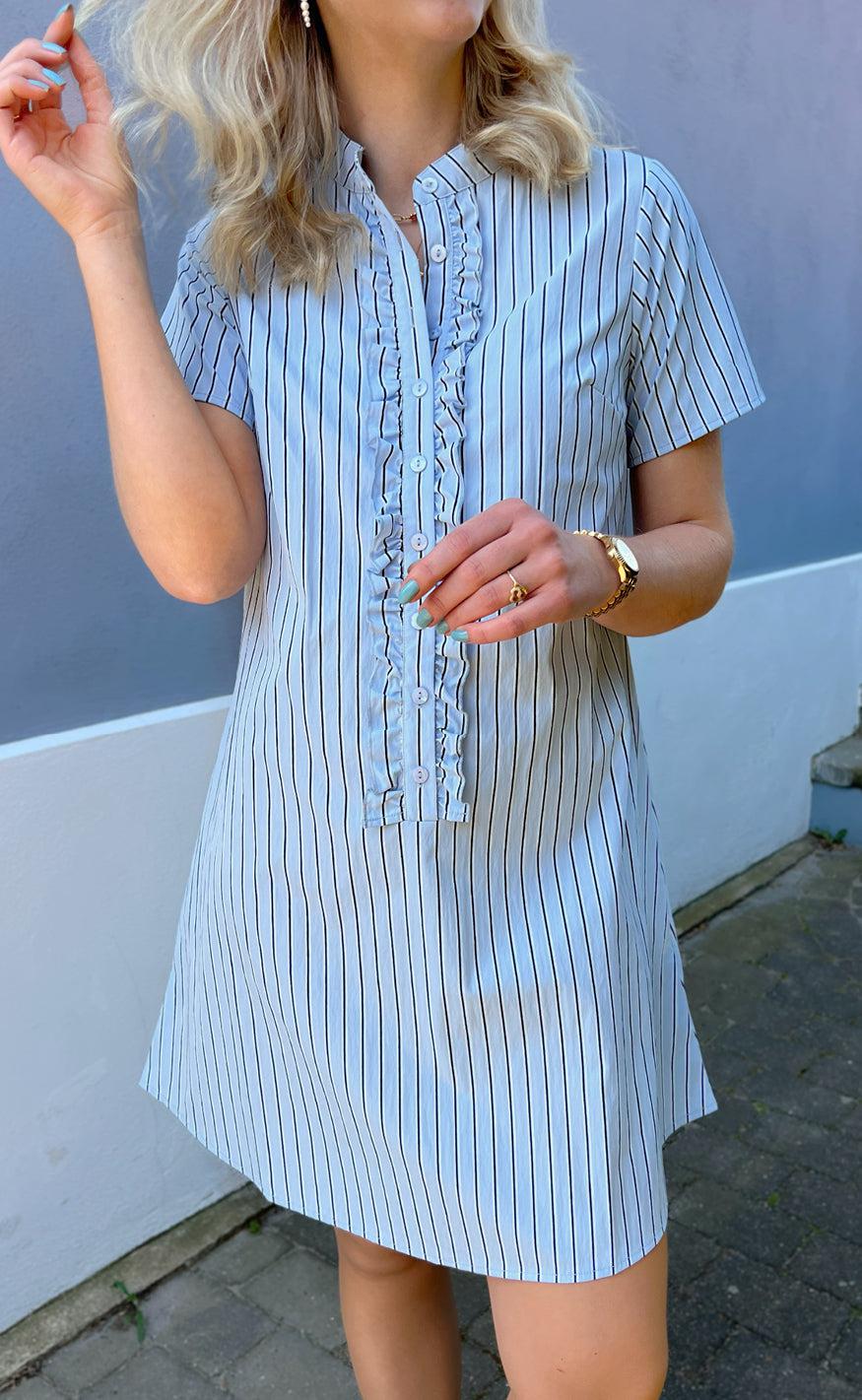 Say INA Copenhagen Kjole - Flora - Blue/Navy Striped