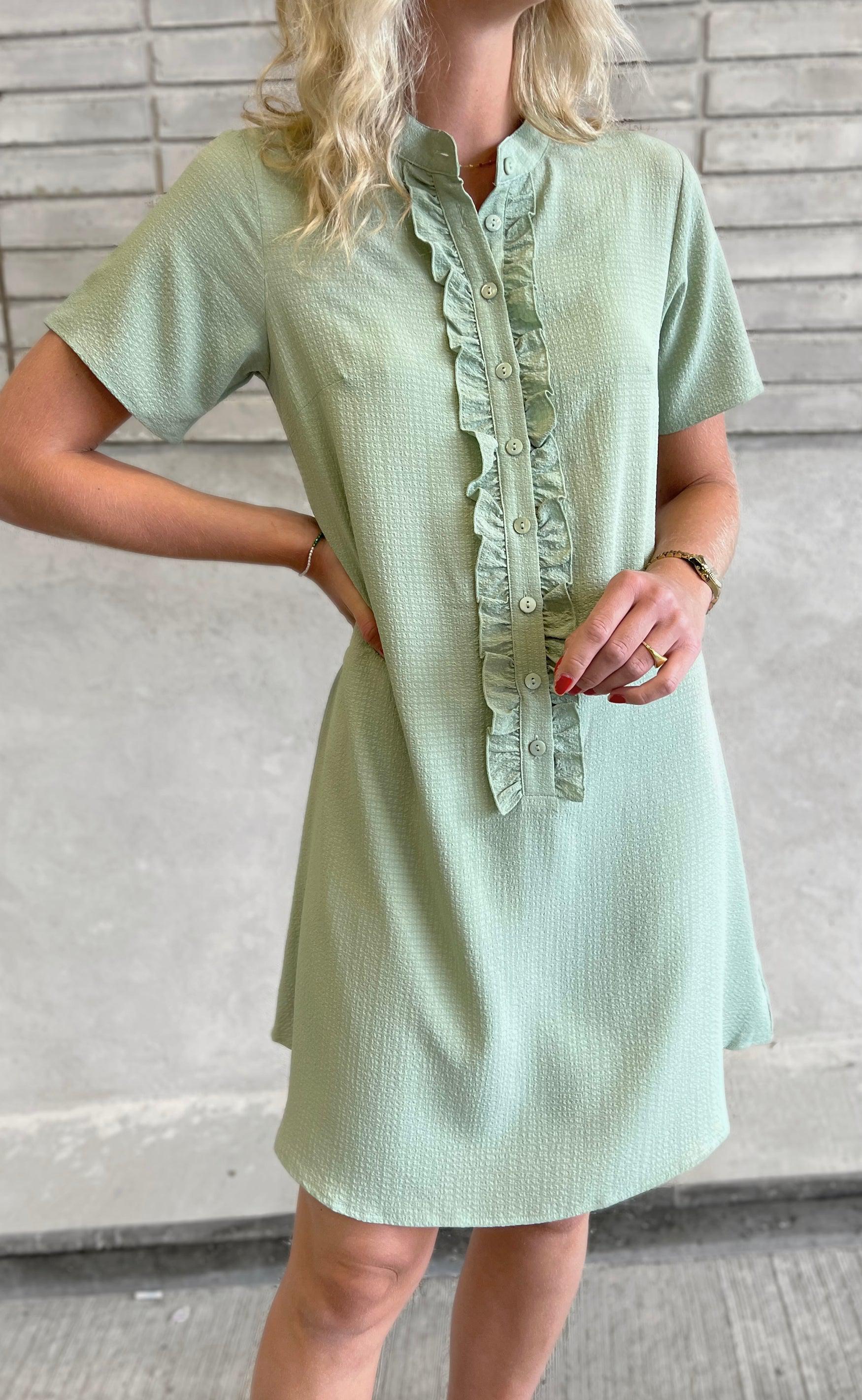 Say INA Copenhagen Kjole - Flora - Dusty Green