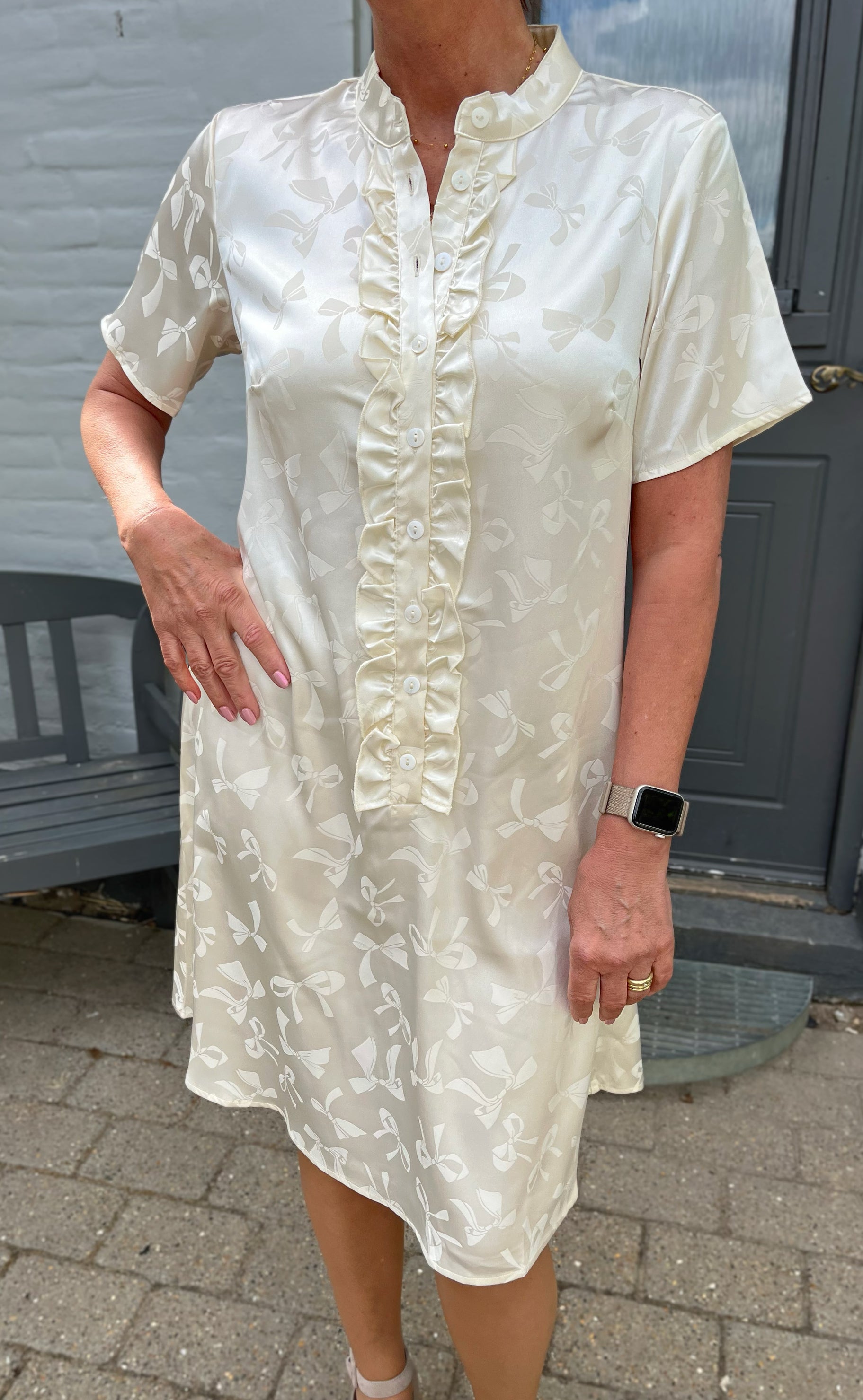 Say INA Copenhagen Kjole - Flora - Off White Bows