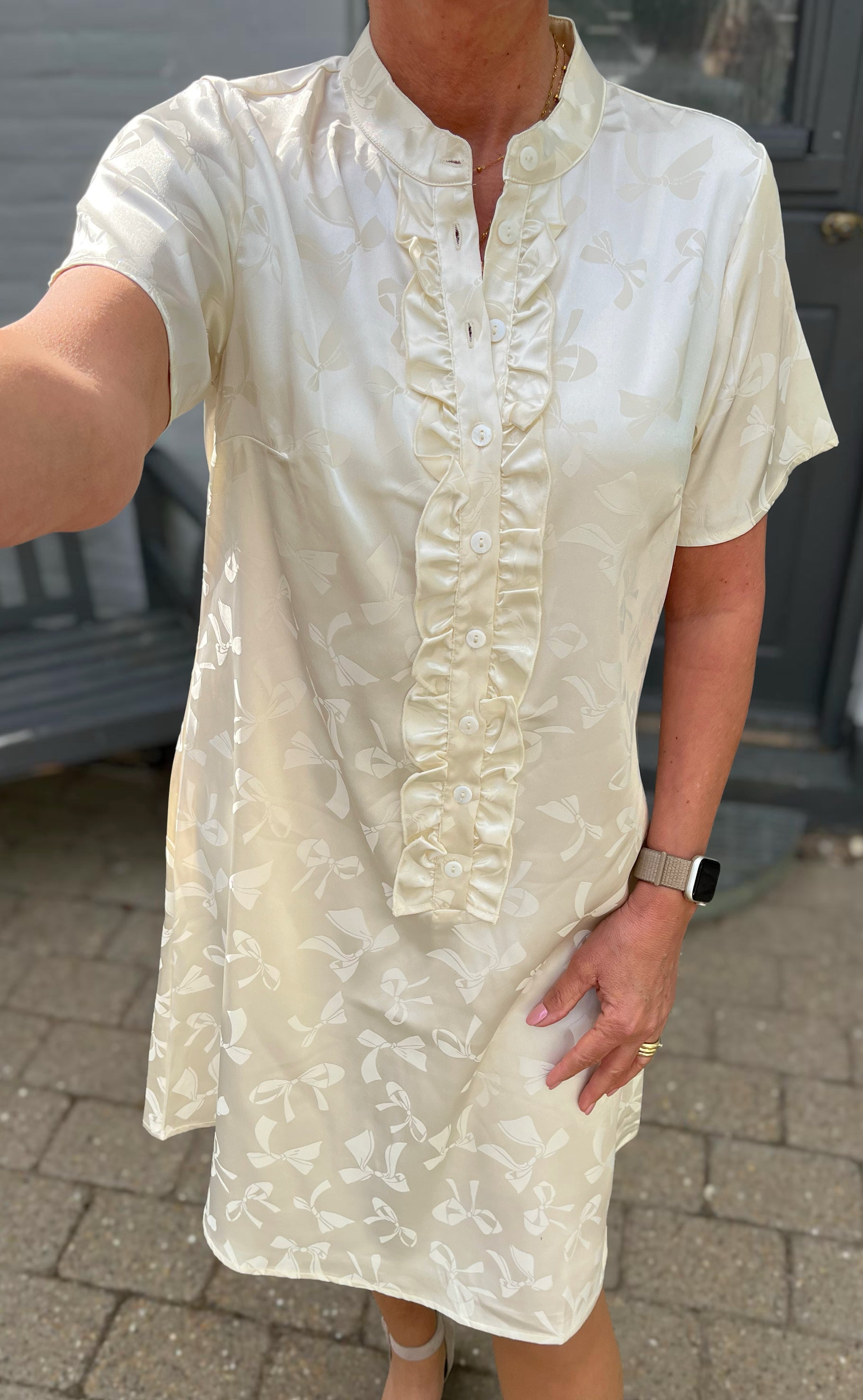 Say INA Copenhagen Kjole - Flora - Off White Bows