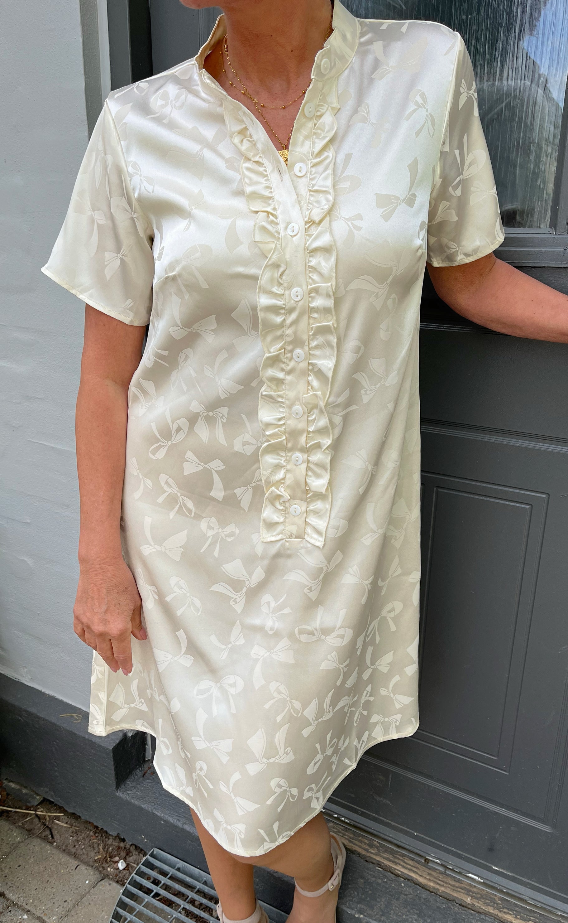 Say INA Copenhagen Kjole - Flora - Off White Bows