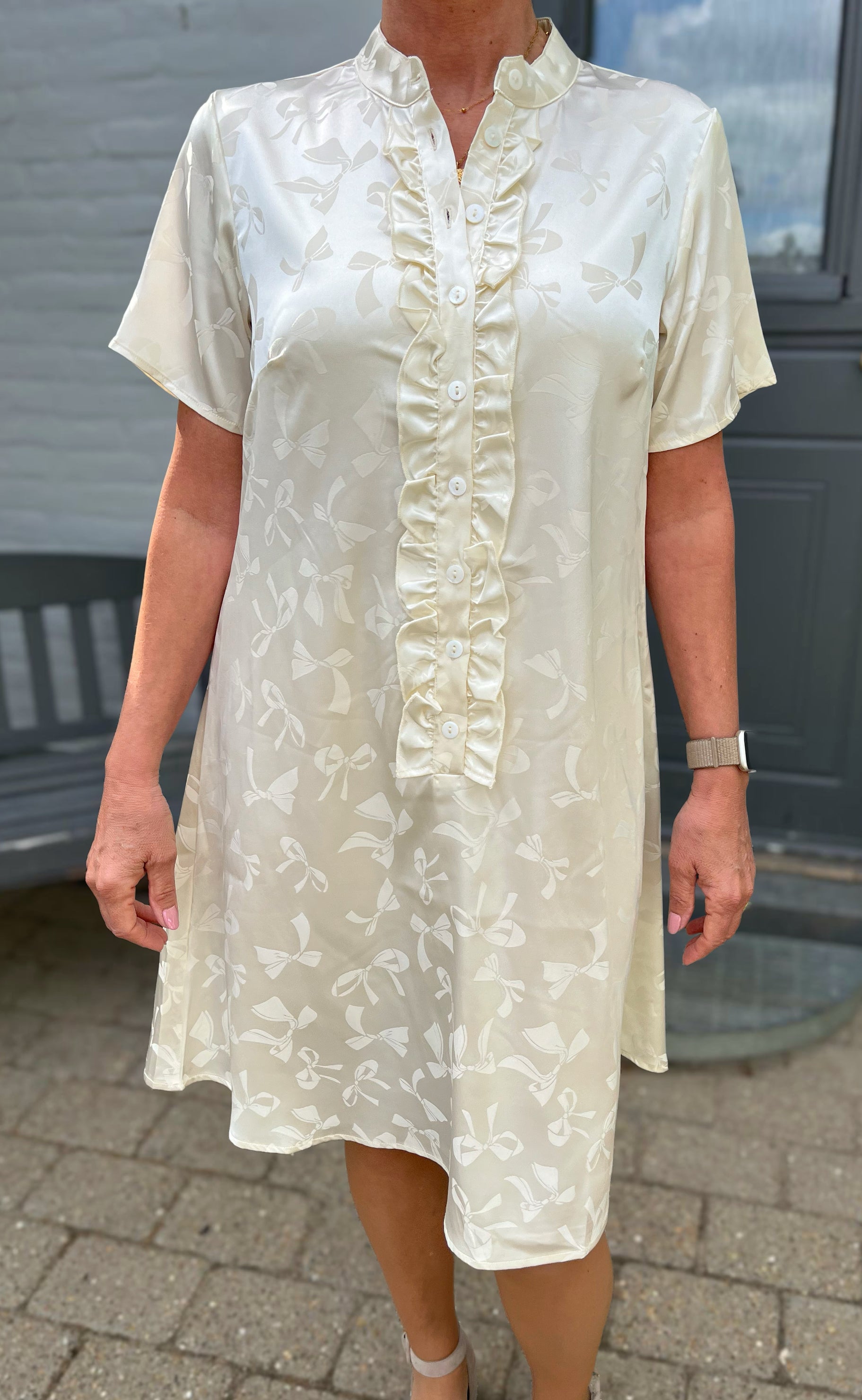 Say INA Copenhagen Kjole - Flora - Off White Bows