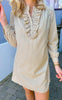 Say INA Copenhagen Kjole - Frederikke - Beige / Brown Striped