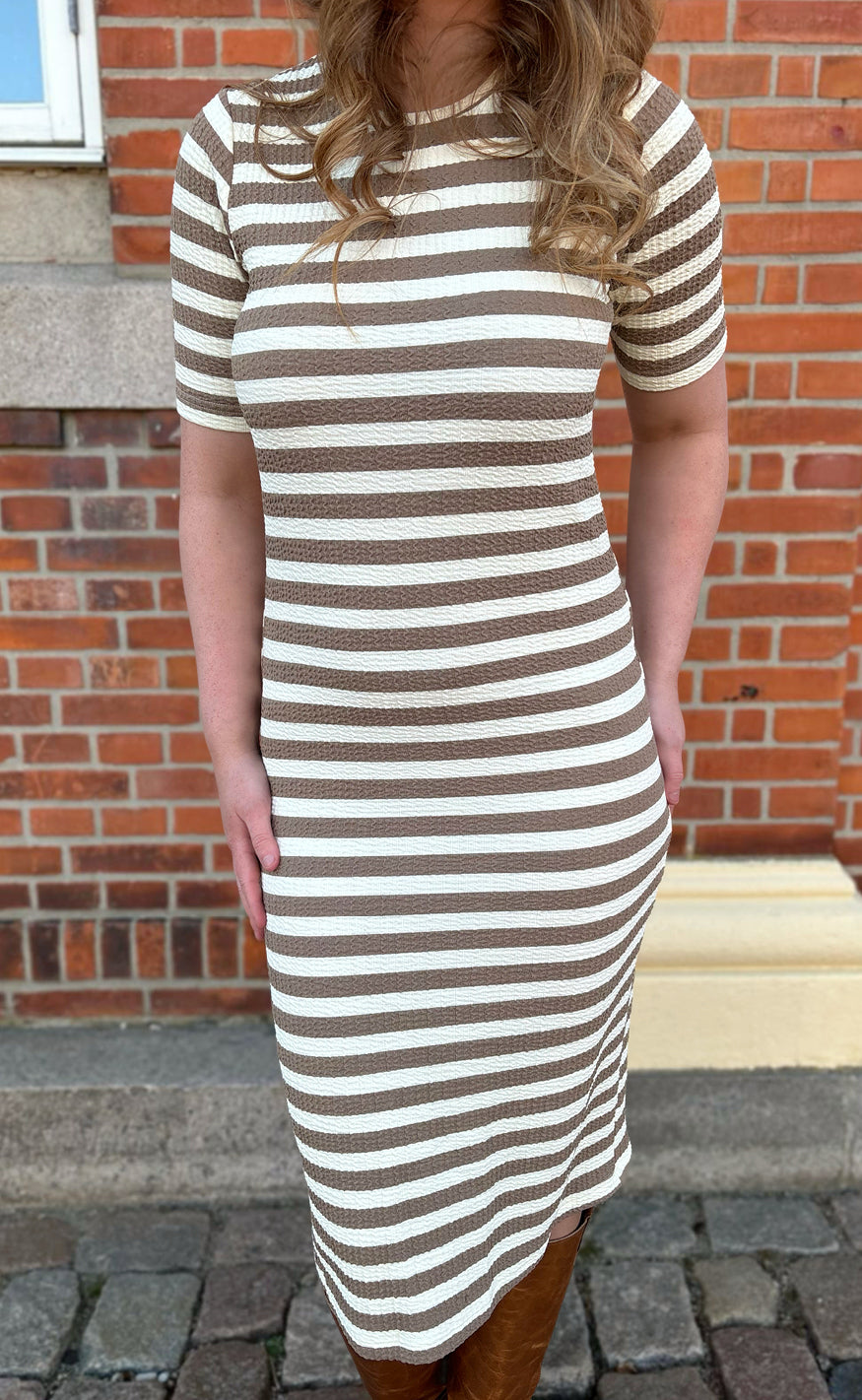 Say INA Copenhagen Kjole - Gina - Brown Striped