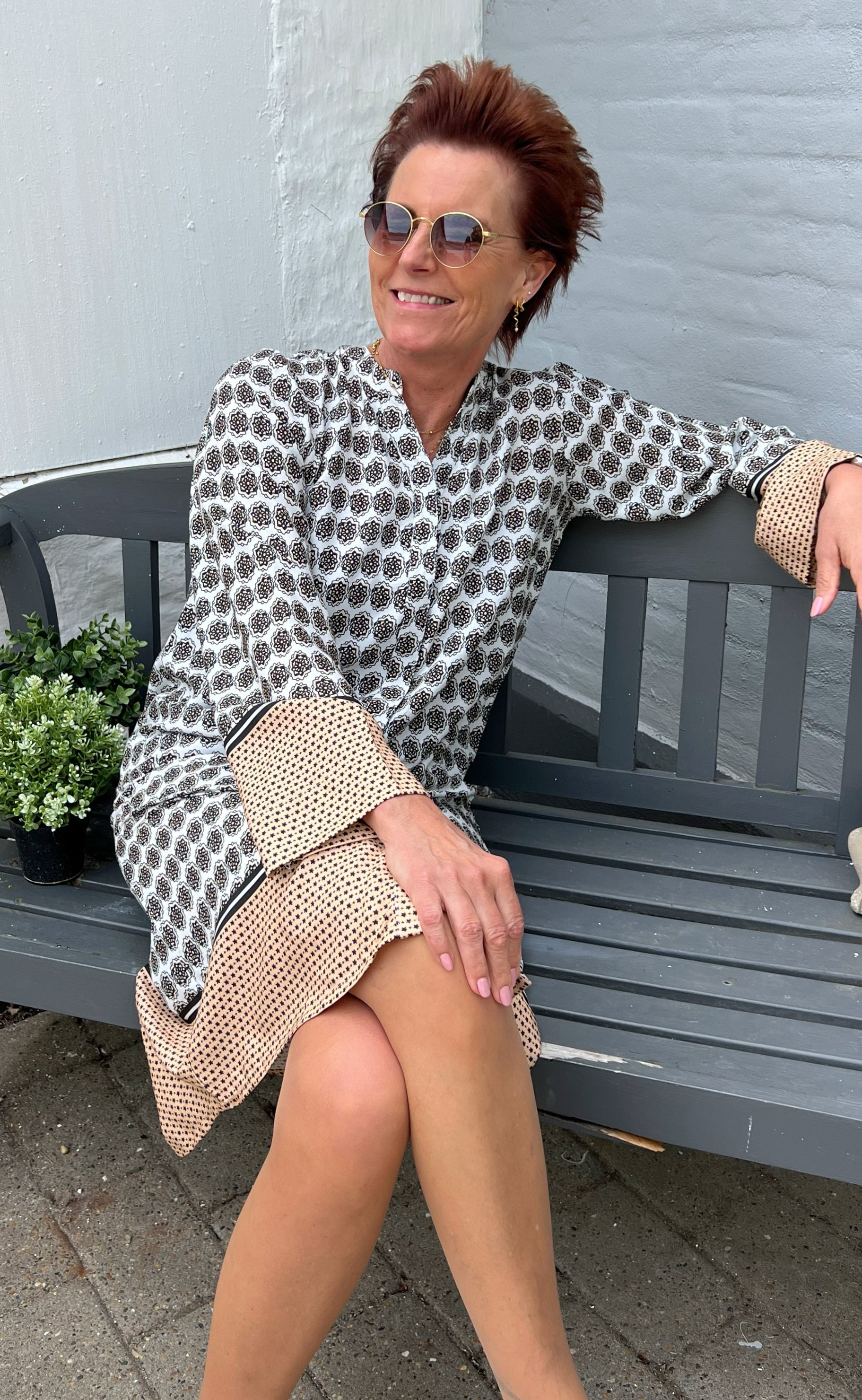 Say INA Copenhagen Kjole - Katia - Beige Print