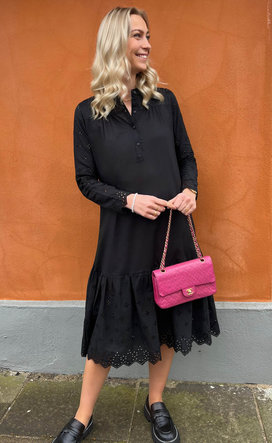 Say INA Copenhagen Kjole - Kitt - Black Embroidery