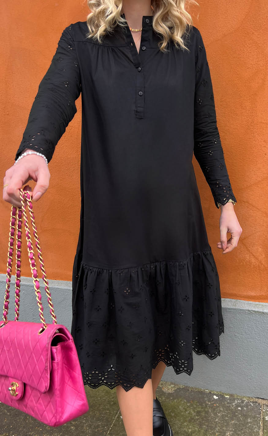 Say INA Copenhagen Kjole - Kitt - Black Embroidery