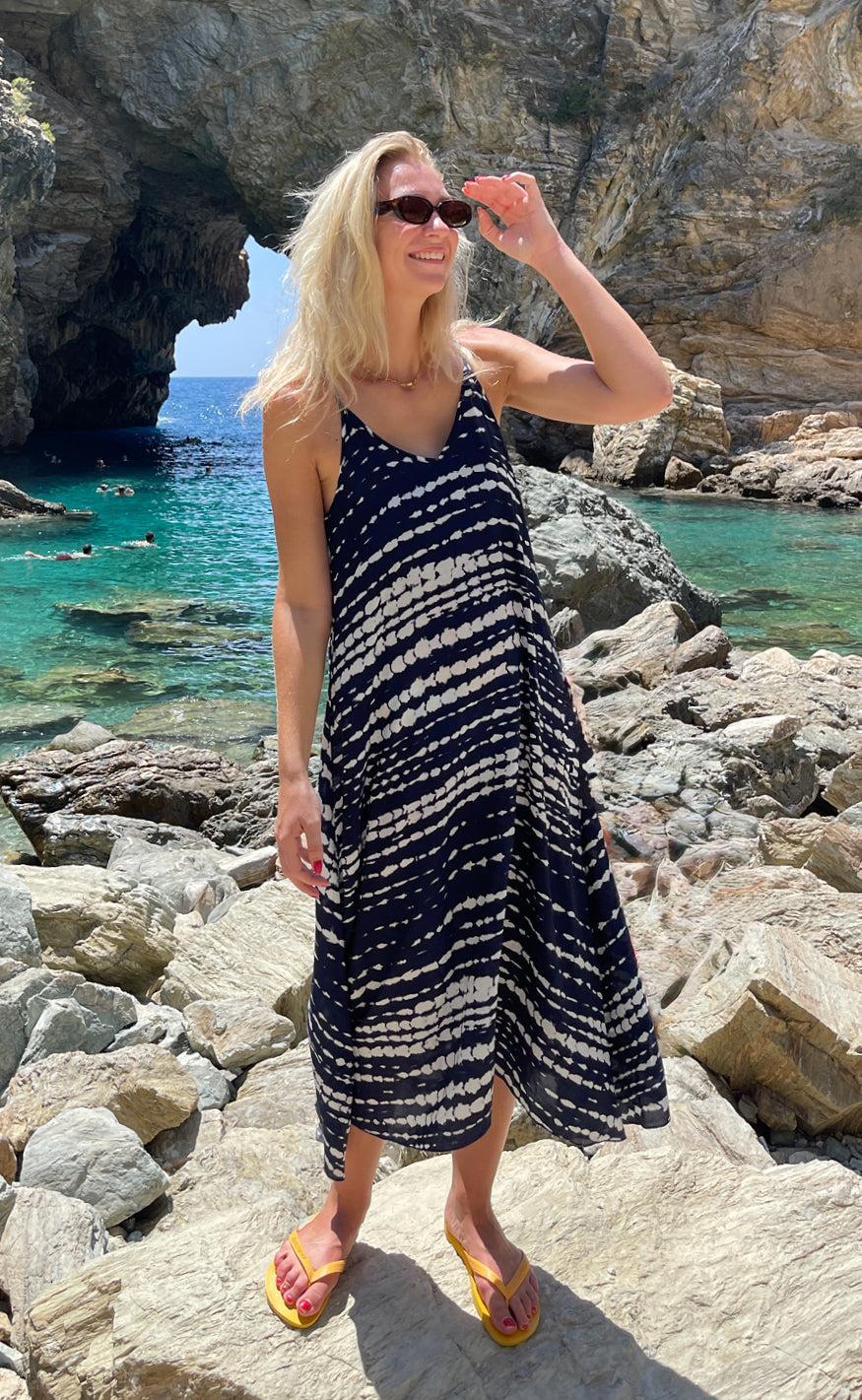 Say INA Copenhagen Kjole - Klara - Navy Tie Dye