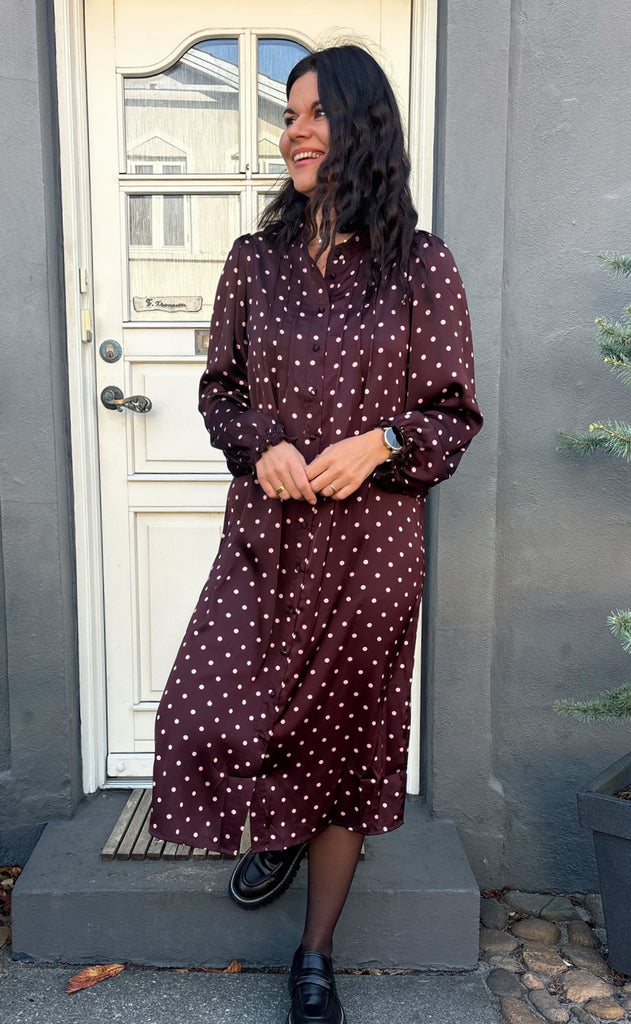 Say INA Copenhagen Kjole - Liara - Bordeaux W. Dots
