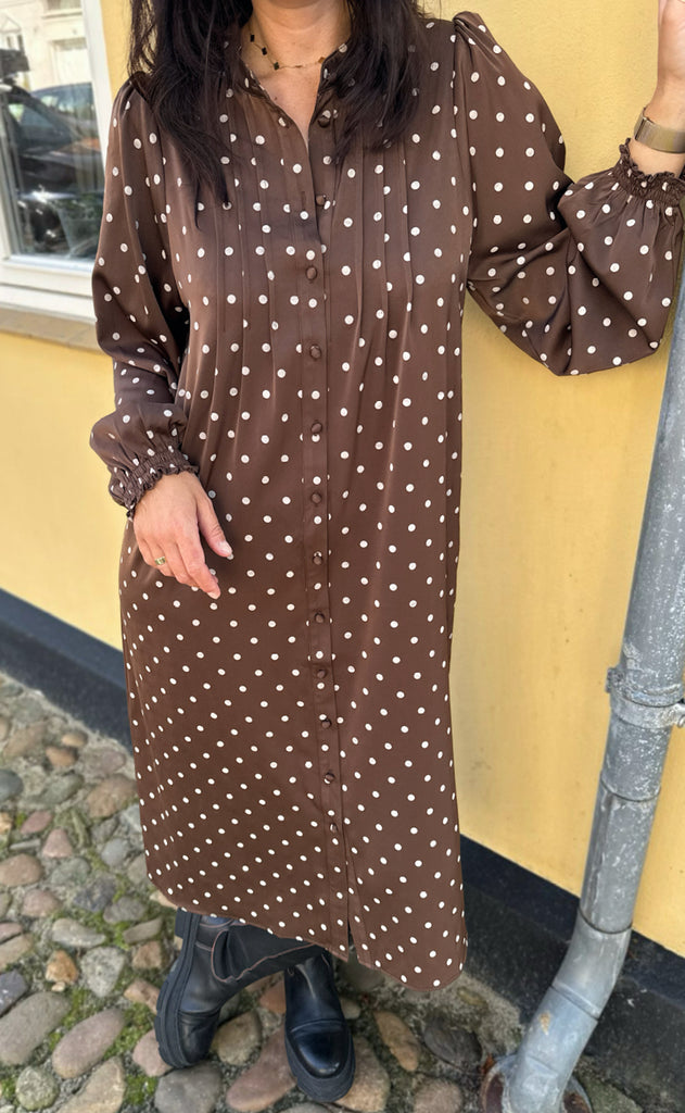 Say INA Copenhagen Kjole - Liara - Dark Brown W. White Dots
