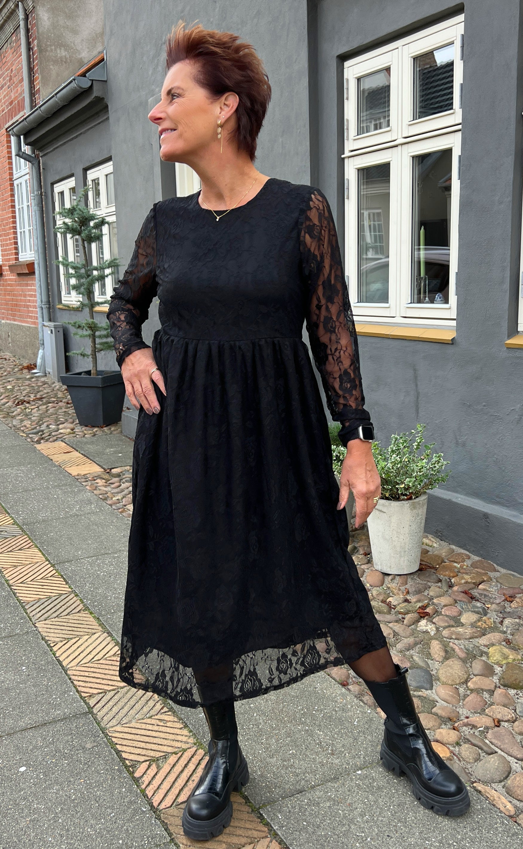Say INA Copenhagen Kjole - Liva - Black Flower Lace