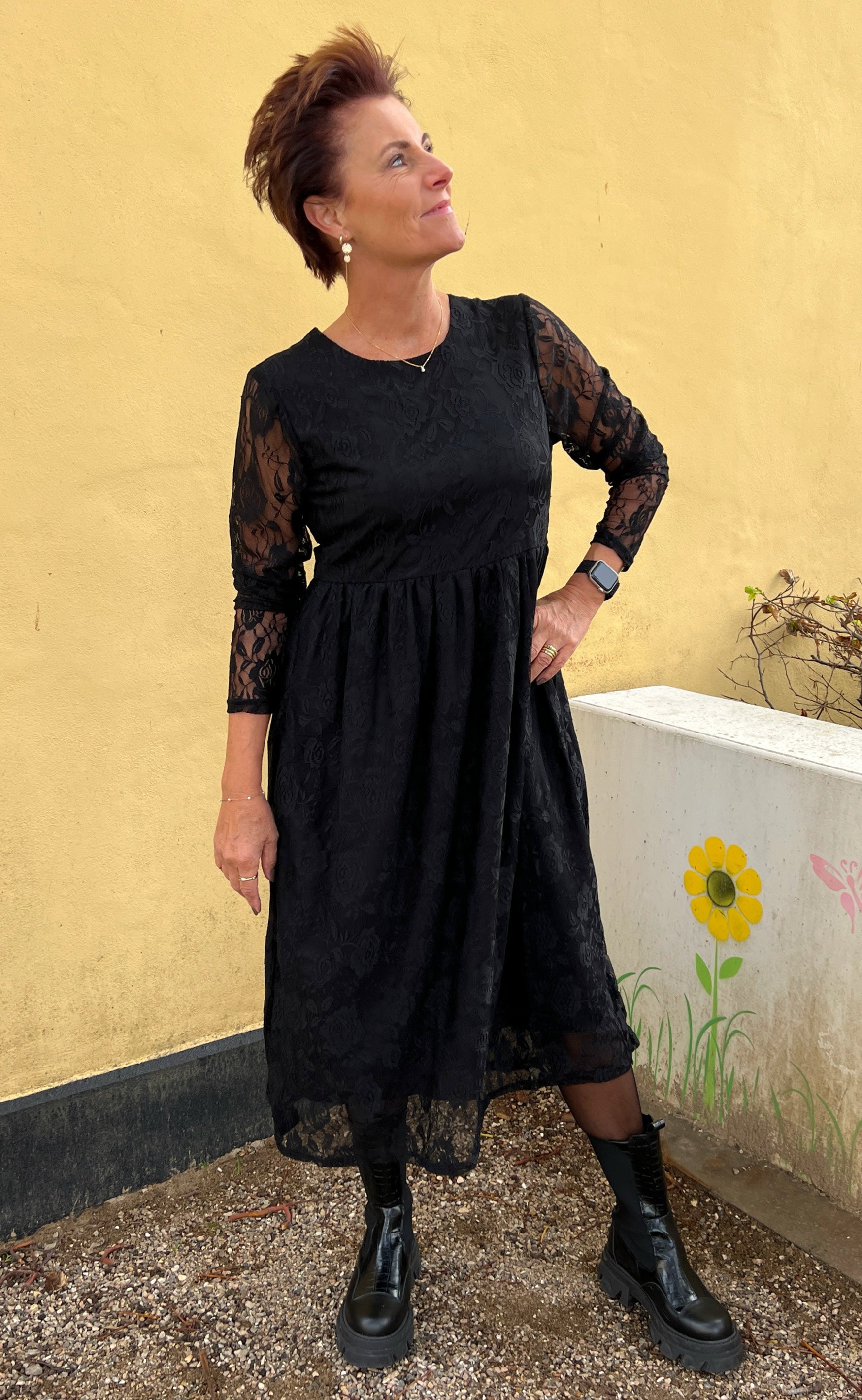 Say INA Copenhagen Kjole - Liva - Black Flower Lace