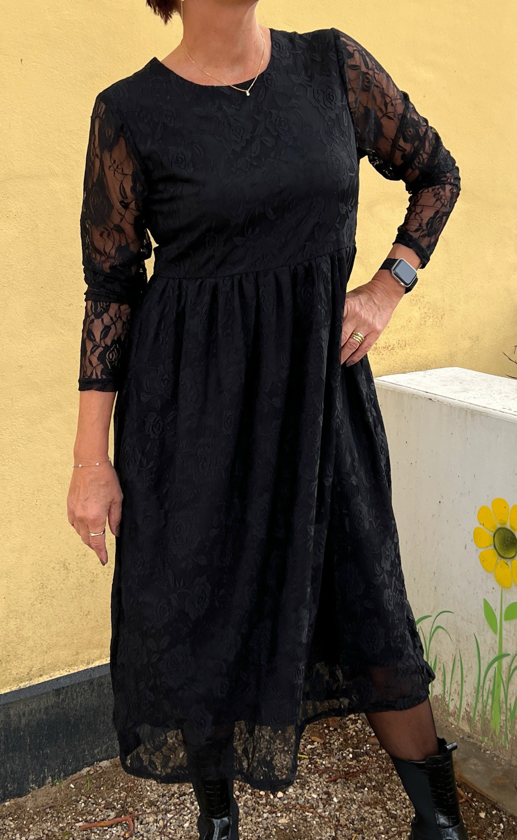 Say INA Copenhagen Kjole - Liva - Black Flower Lace