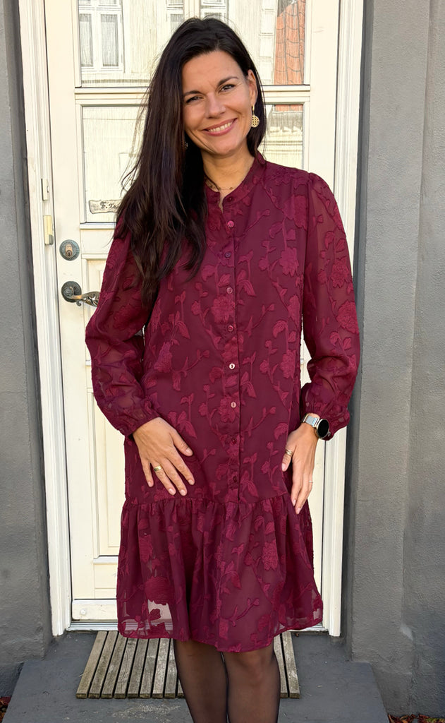 Say INA Copenhagen Kjole - Luna - Bordeaux Flower