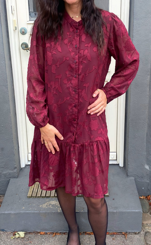 Say INA Copenhagen Kjole - Luna - Bordeaux Flower
