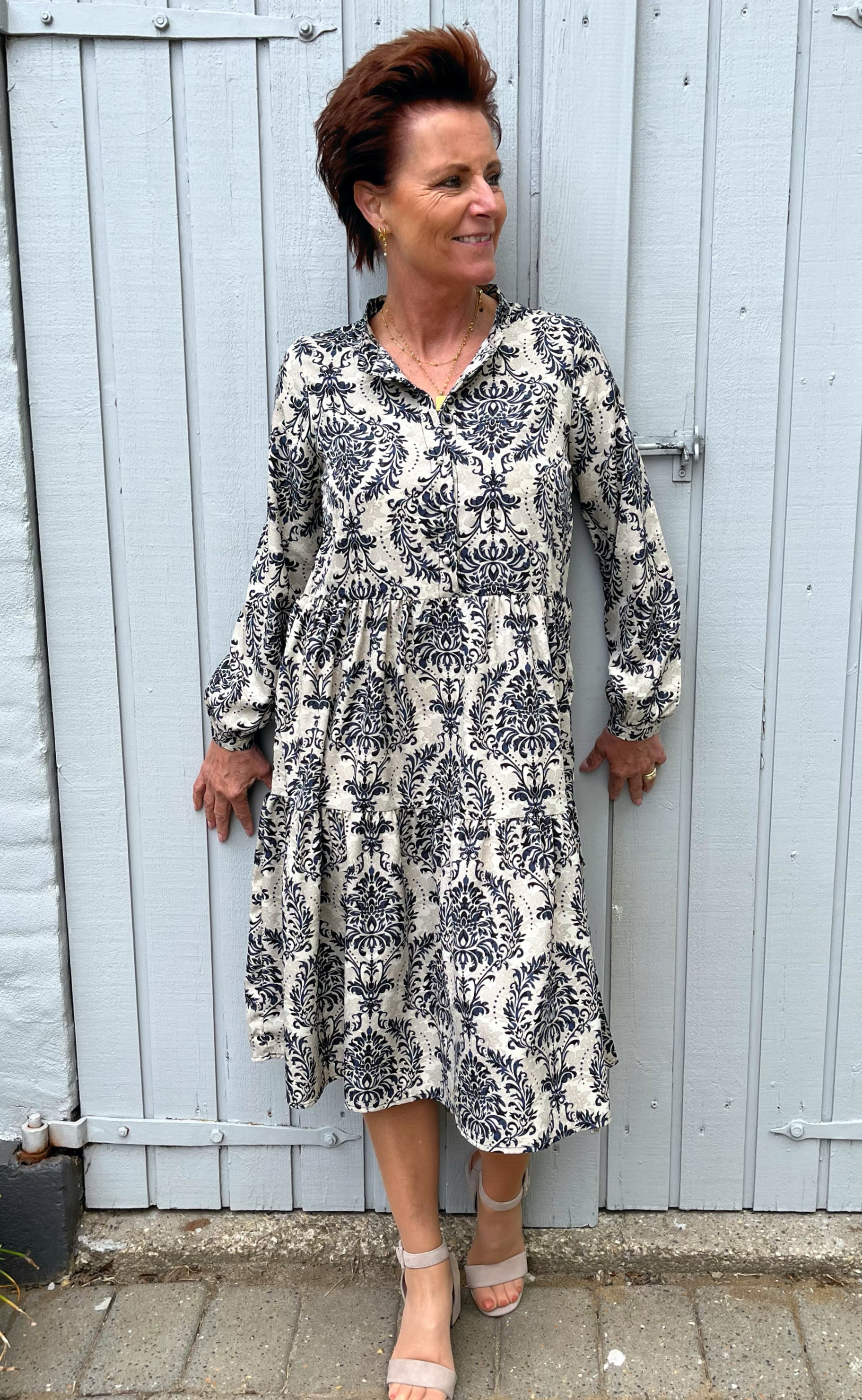 Say INA Copenhagen Kjole - Maiken - Creme / Blue Paisley