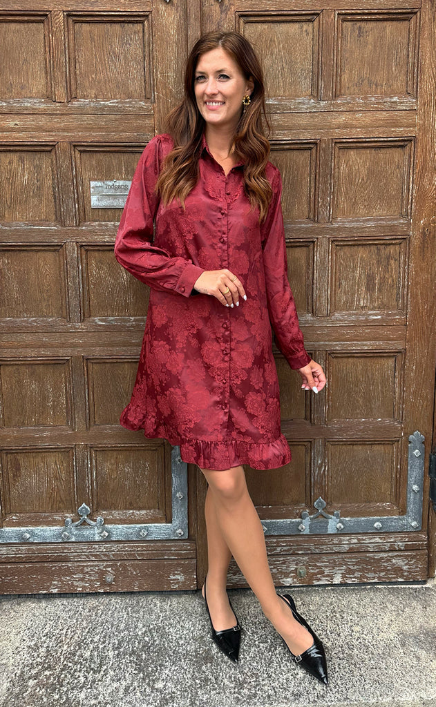Say INA Copenhagen Kjole - Masha - Burgundy Flower