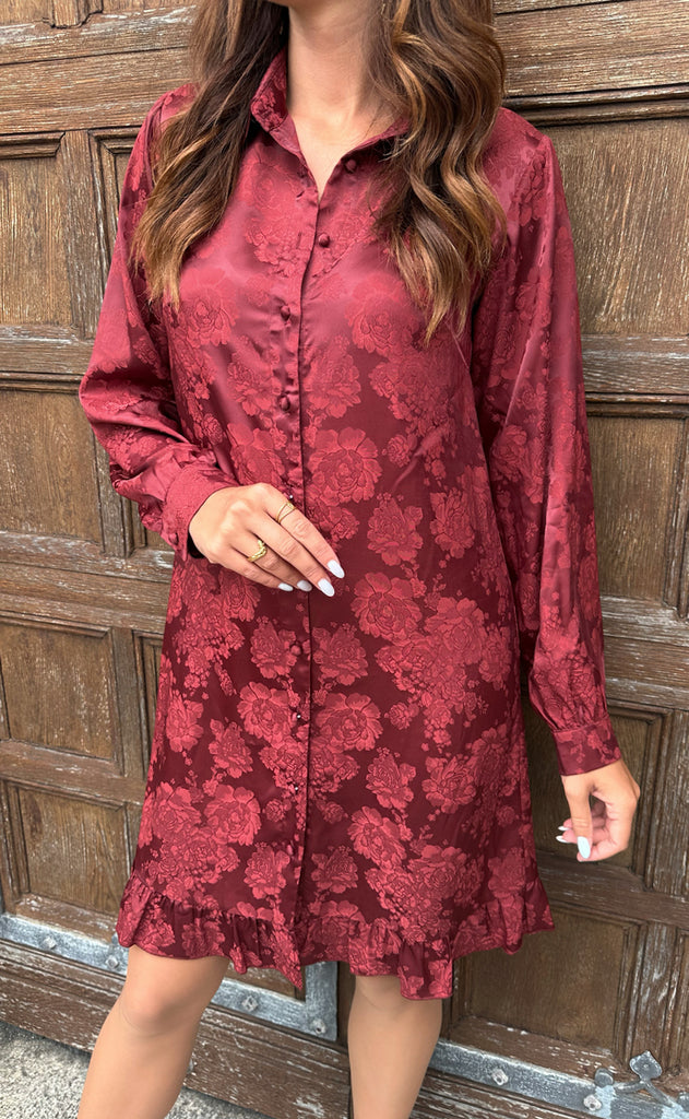 Say INA Copenhagen Kjole - Masha - Burgundy Flower