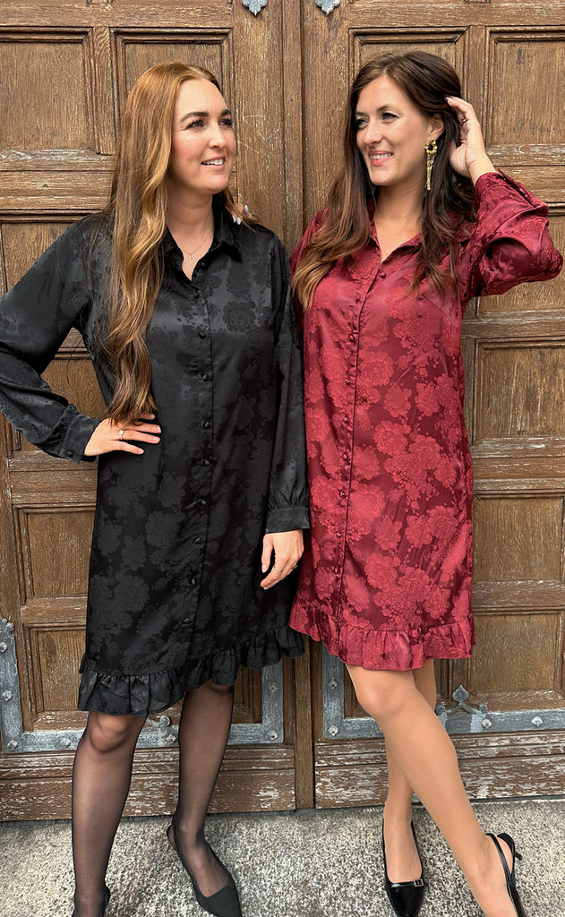 Say INA Copenhagen Kjole - Masha - Burgundy Flower