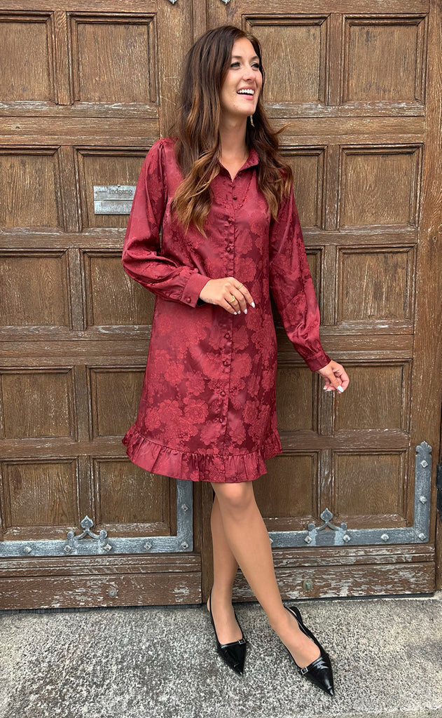 Say INA Copenhagen Kjole - Masha - Burgundy Flower