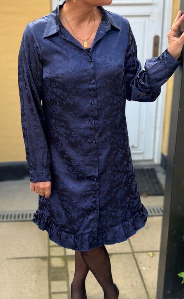 Say INA Copenhagen Kjole - Masha - Navy Blue Flowers