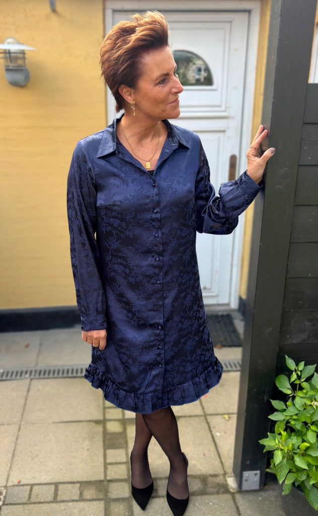 Say INA Copenhagen Kjole - Masha - Navy Blue Flowers