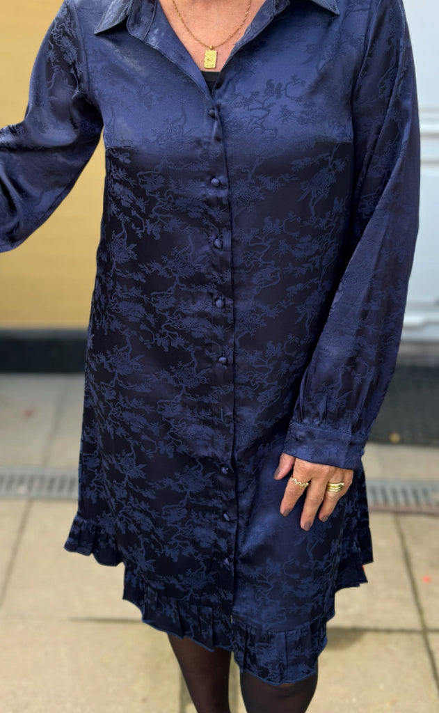 Say INA Copenhagen Kjole - Masha - Navy Blue Flowers