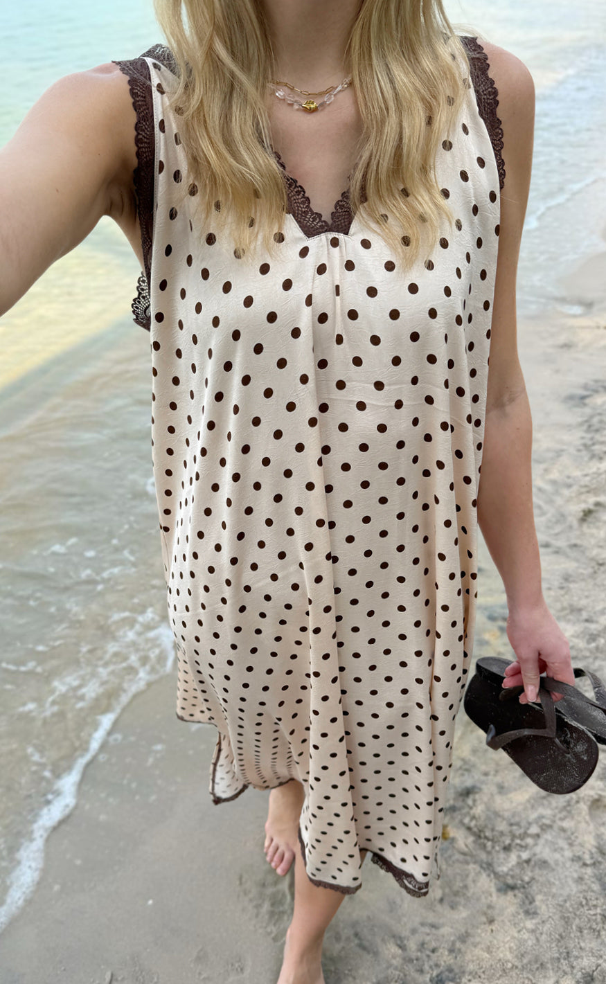 Say INA Copenhagen Kjole - Nellie Lace - Beige Dots