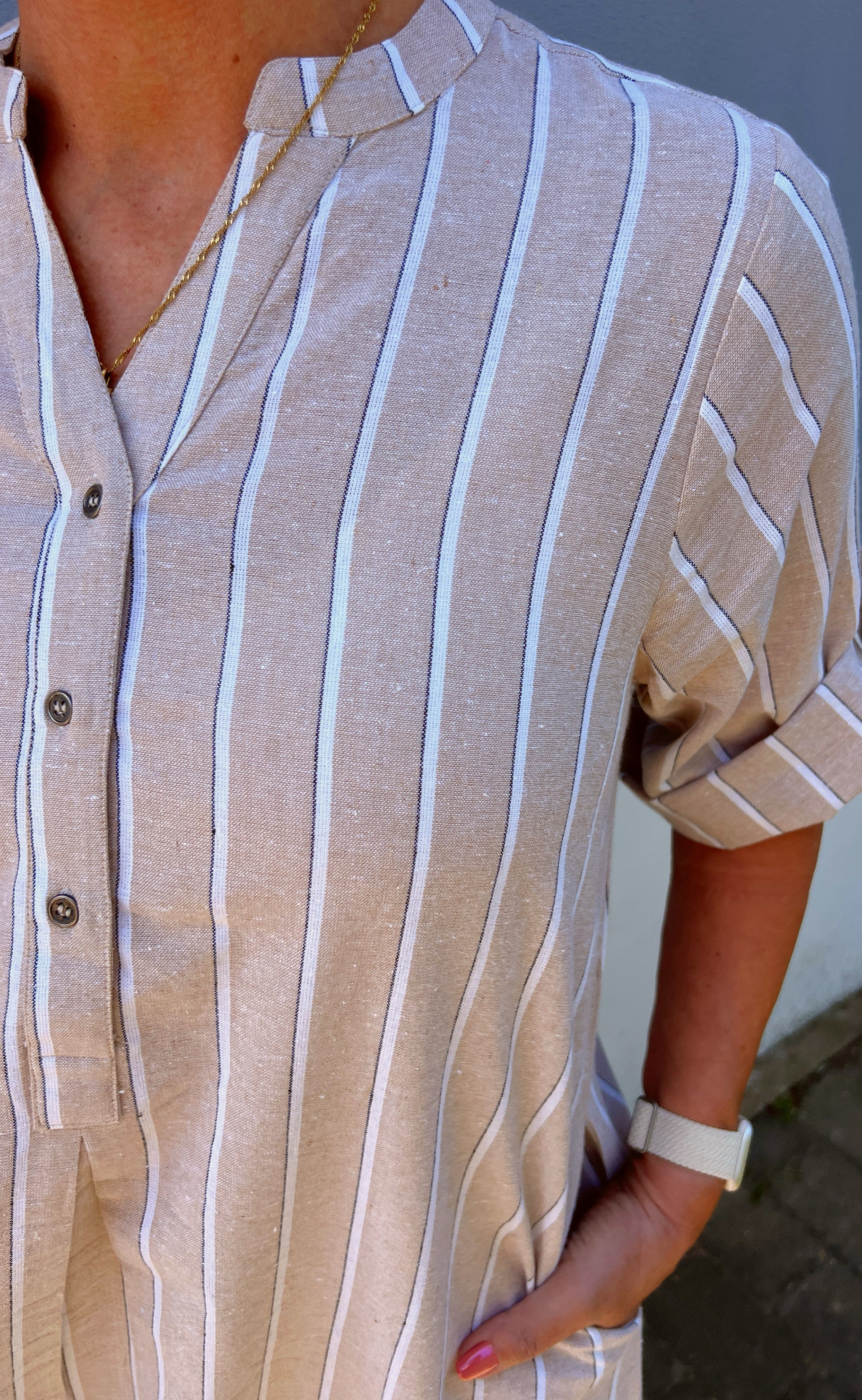 Say INA Copenhagen Kjole - Nia - Beige Striped